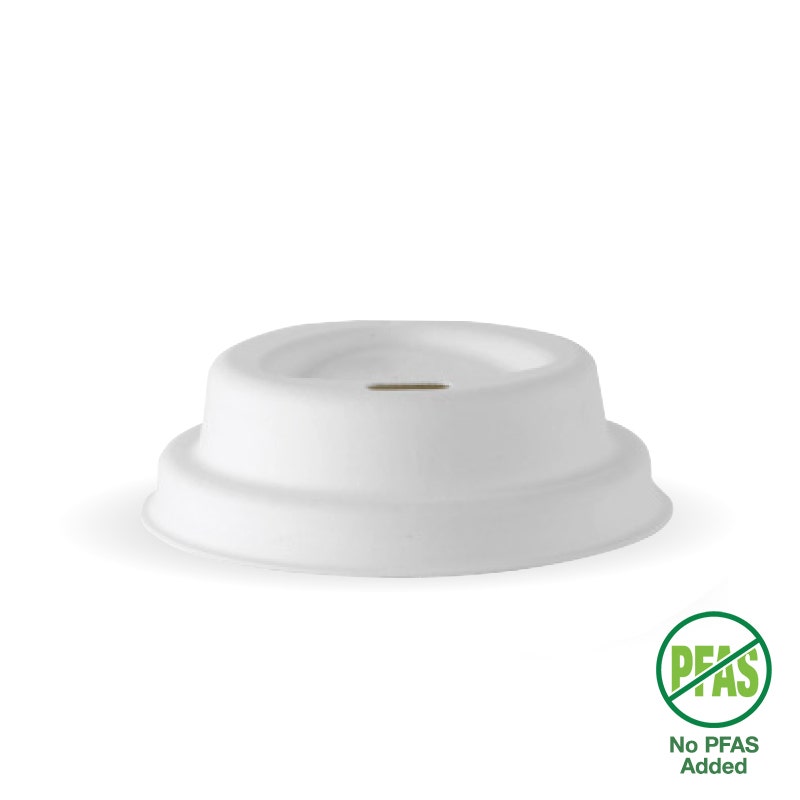 BioPak 63mm / 4oz White Plant Fibre BioCup Lid