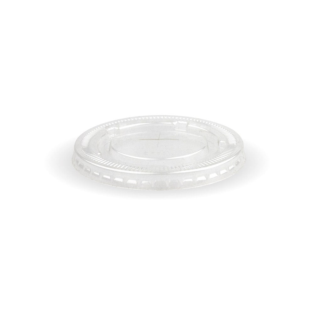BioPak 90mm Clear PET Flat Cold Paper BioCup Lid
