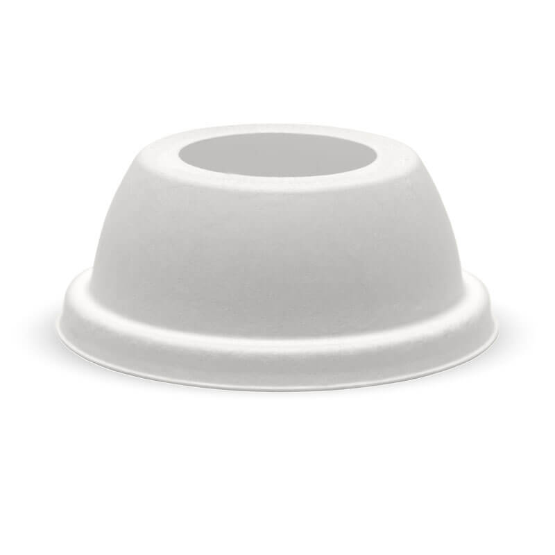 BioPak 90mm Plant Fibre Wide Hole Dome Cold Paper BioCup Lid
