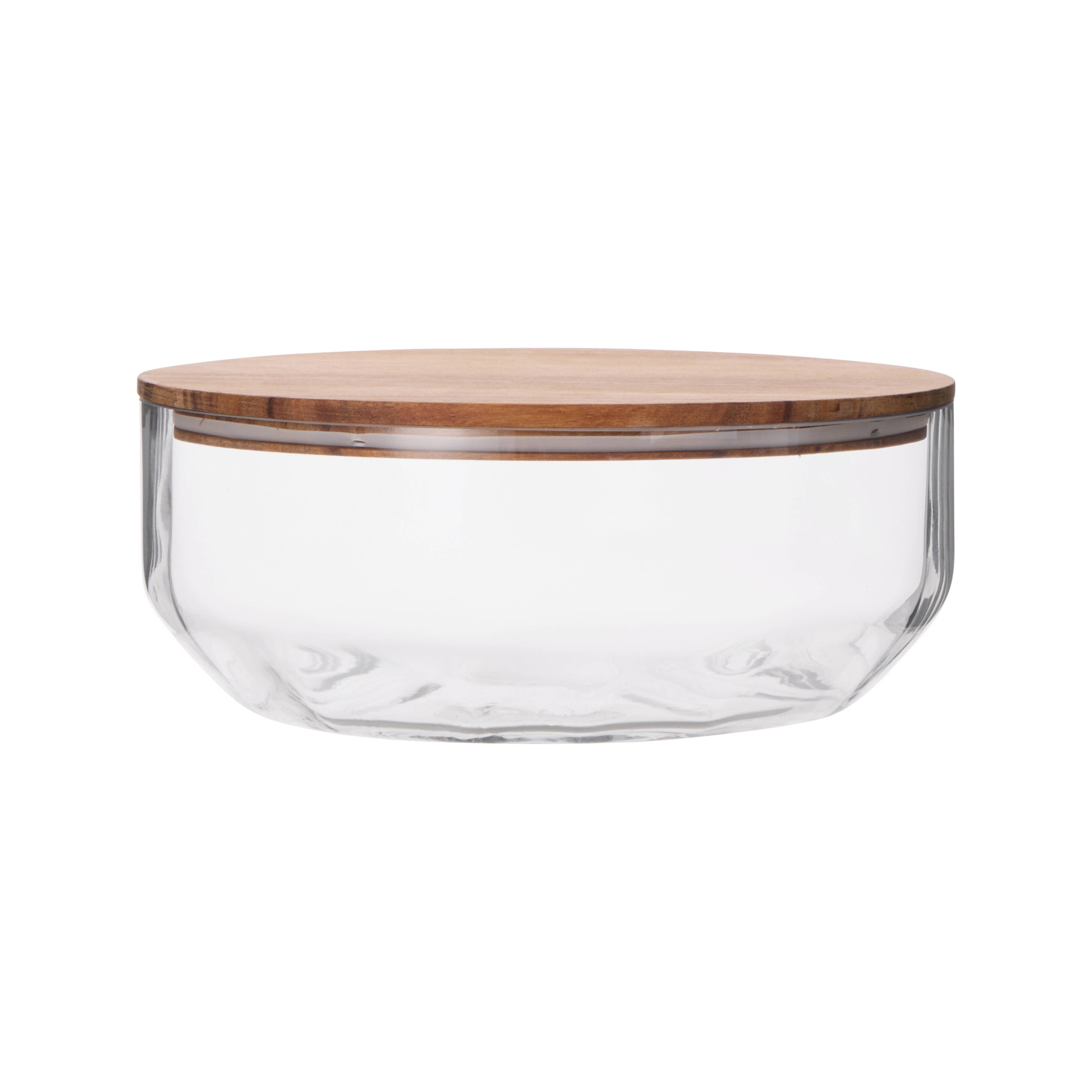 Davis & Waddell Theo Bowl with Lid Clear & Acacia