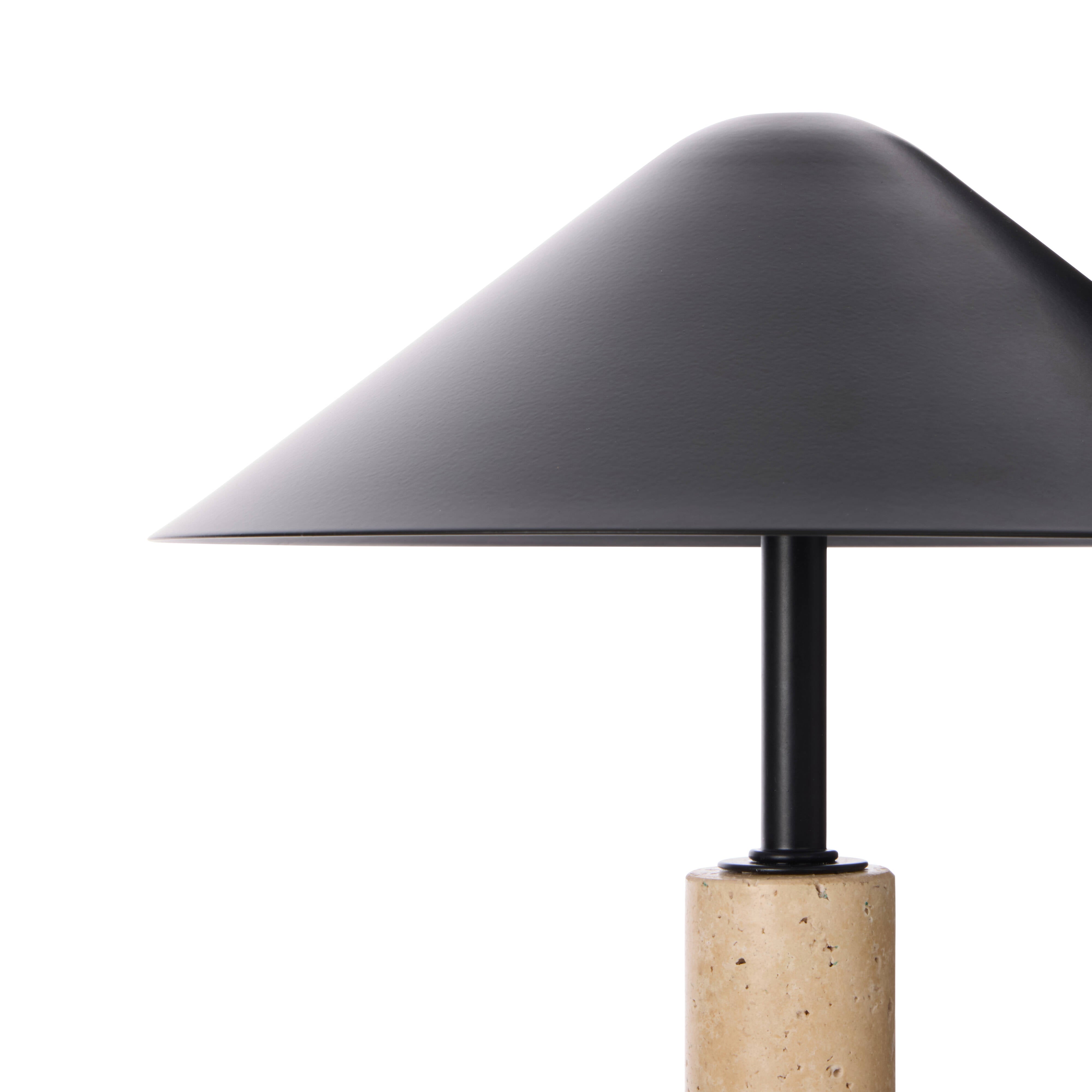 Amalfi Quinn LED Table Lamp Black & Natural
