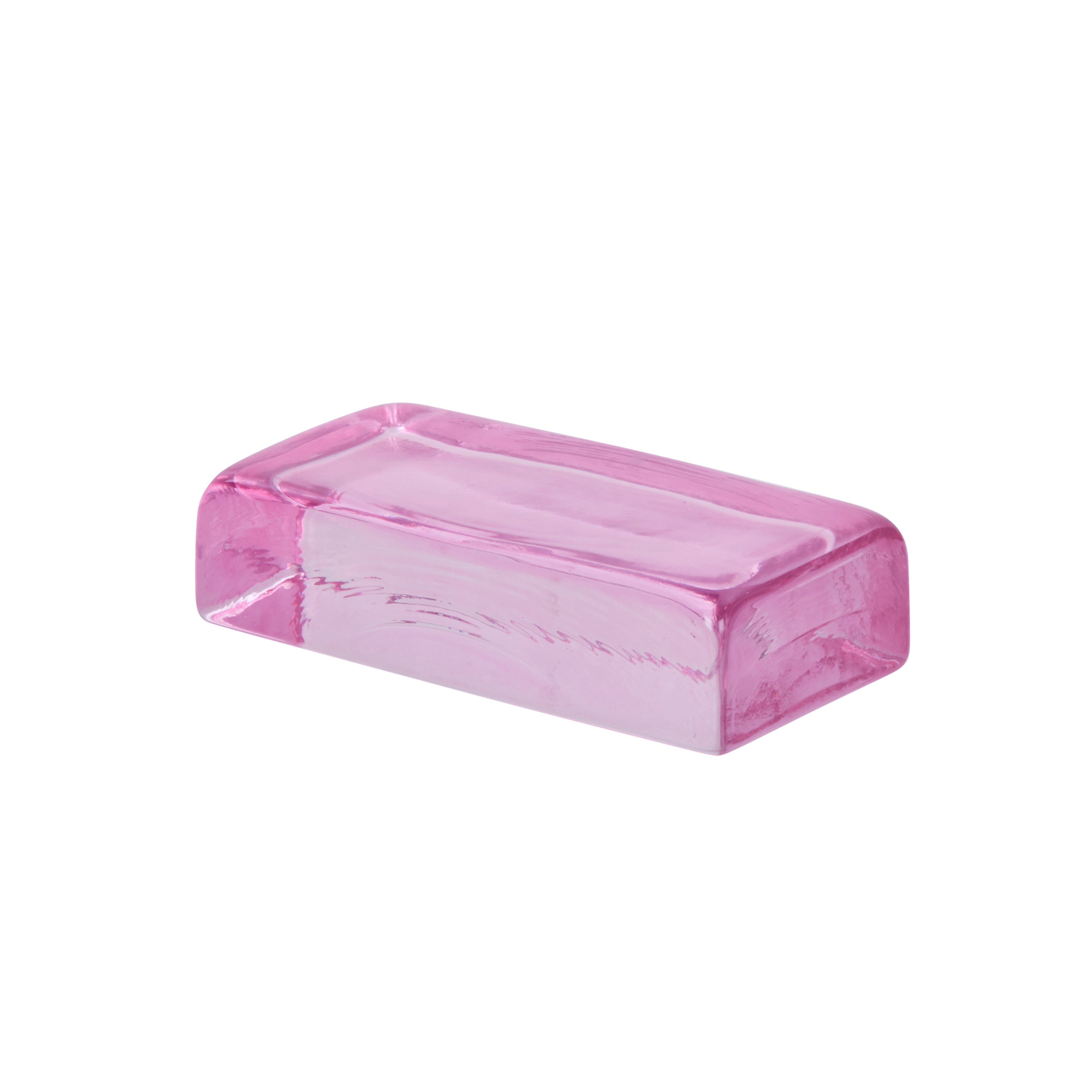 Amalfi Bernard Glass Brick Sculpture Pink