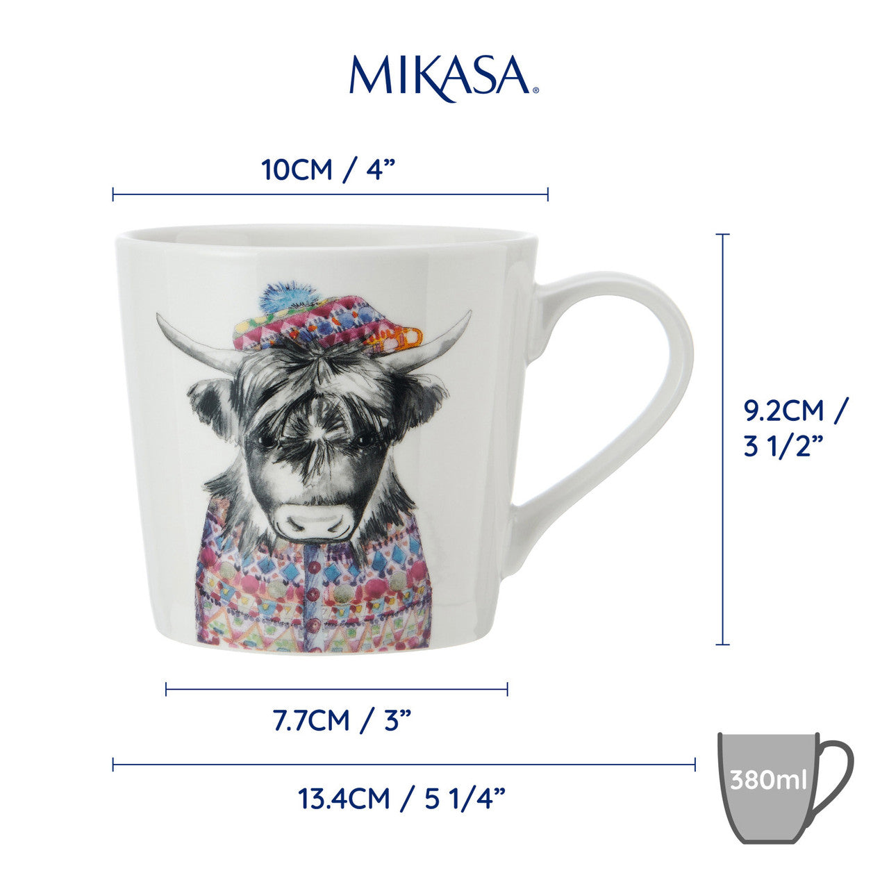Mikasa x Tipperleyhill Fine China Mug 380ml (Cow)
