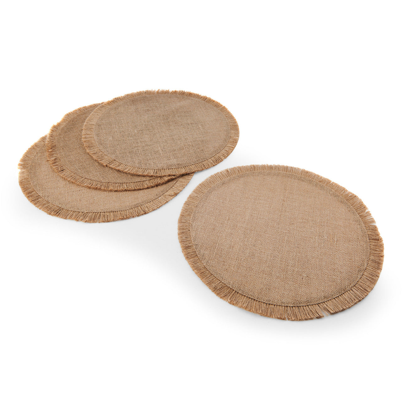 Mikasa Hessian Round Placemat Set 4 Piece 38cm (Natural)