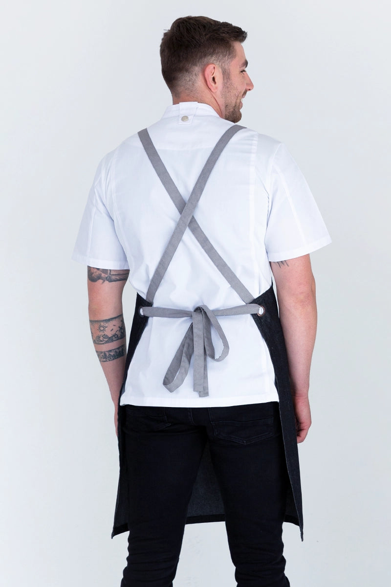 Aussie Chef Bella Bib Apron - Charcoal Grey - Ash Straps
