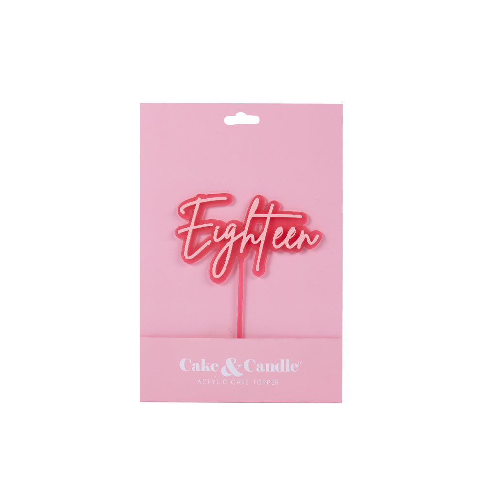 Cake & Candle Pink Opaque & Pink Layered Cake Topper 18