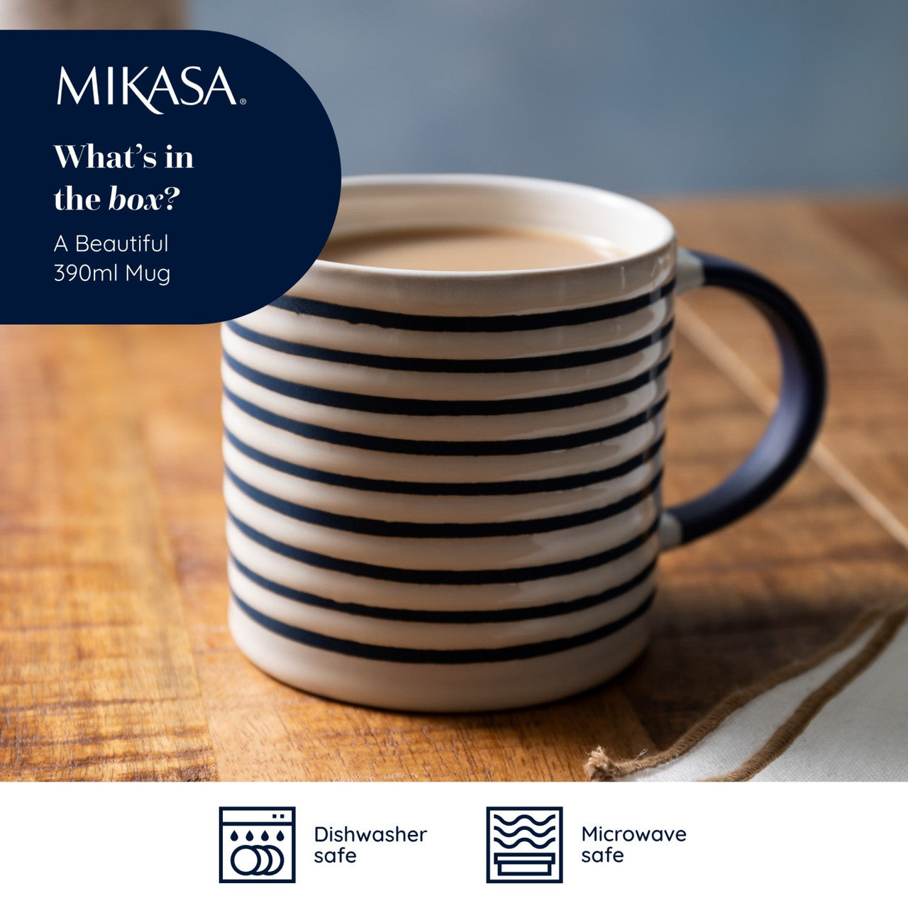 Mikasa Stoneware Mug 390ml (Stripe)