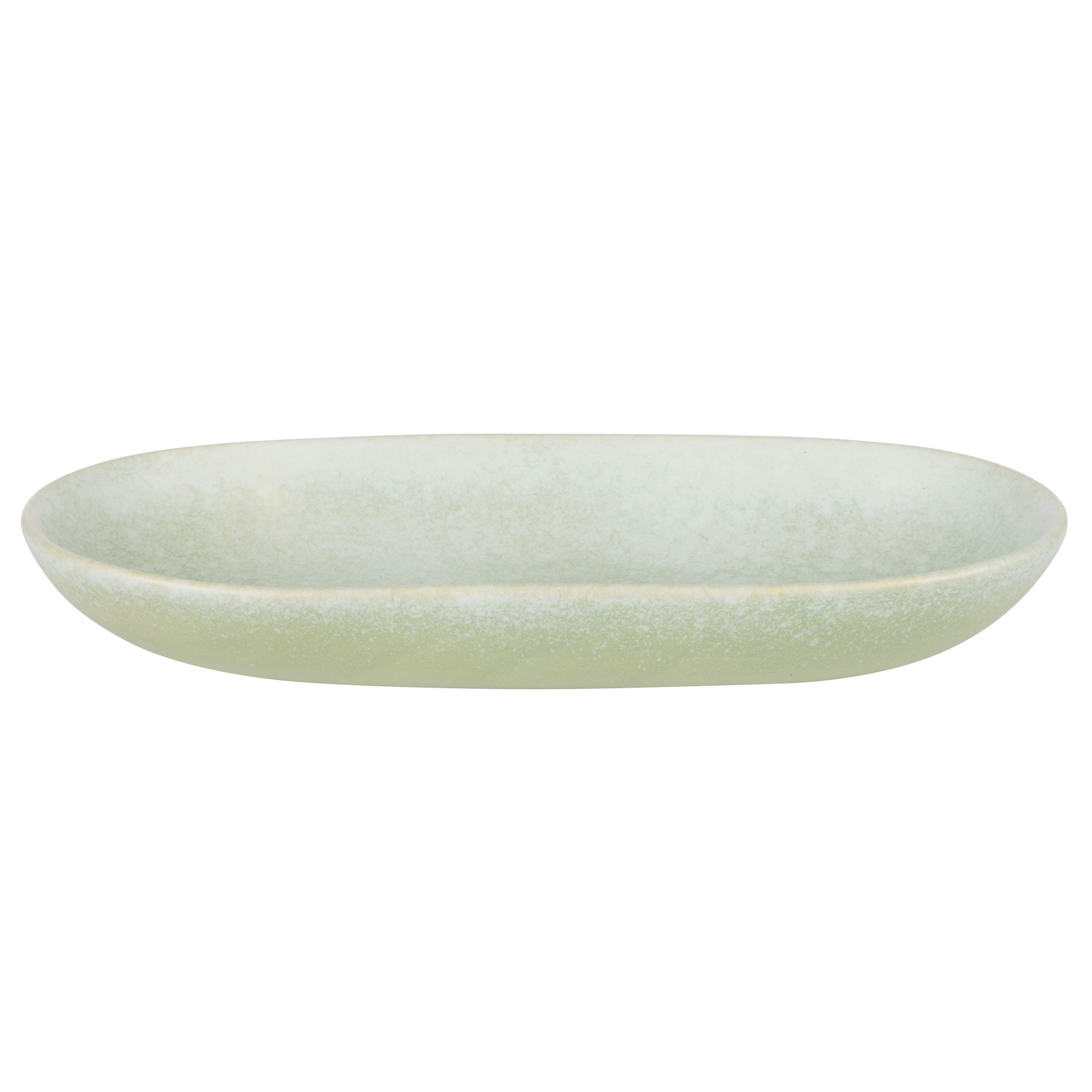Davis & Waddell Greta Porcelain Oval Serving Plate Large Mint Green