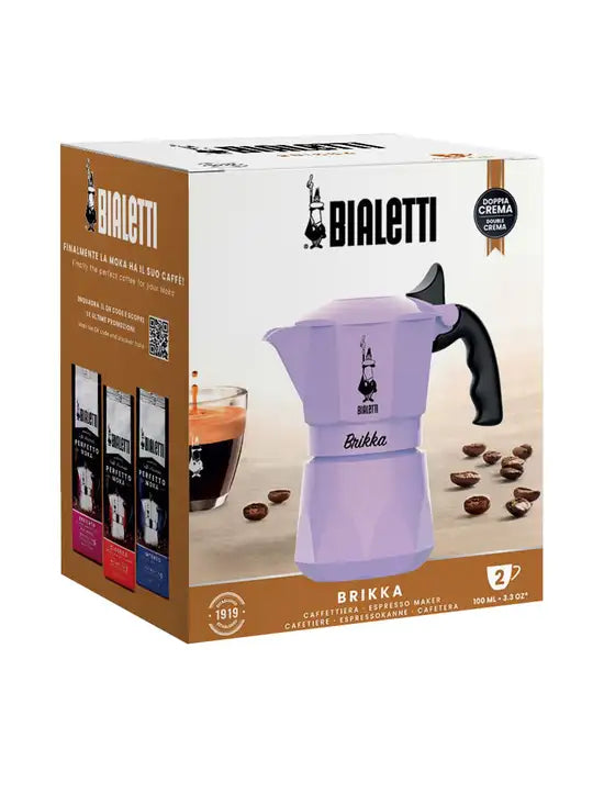 Bialetti Brikka Purple 2 Cup (100ml) Stovetop Coffee Maker