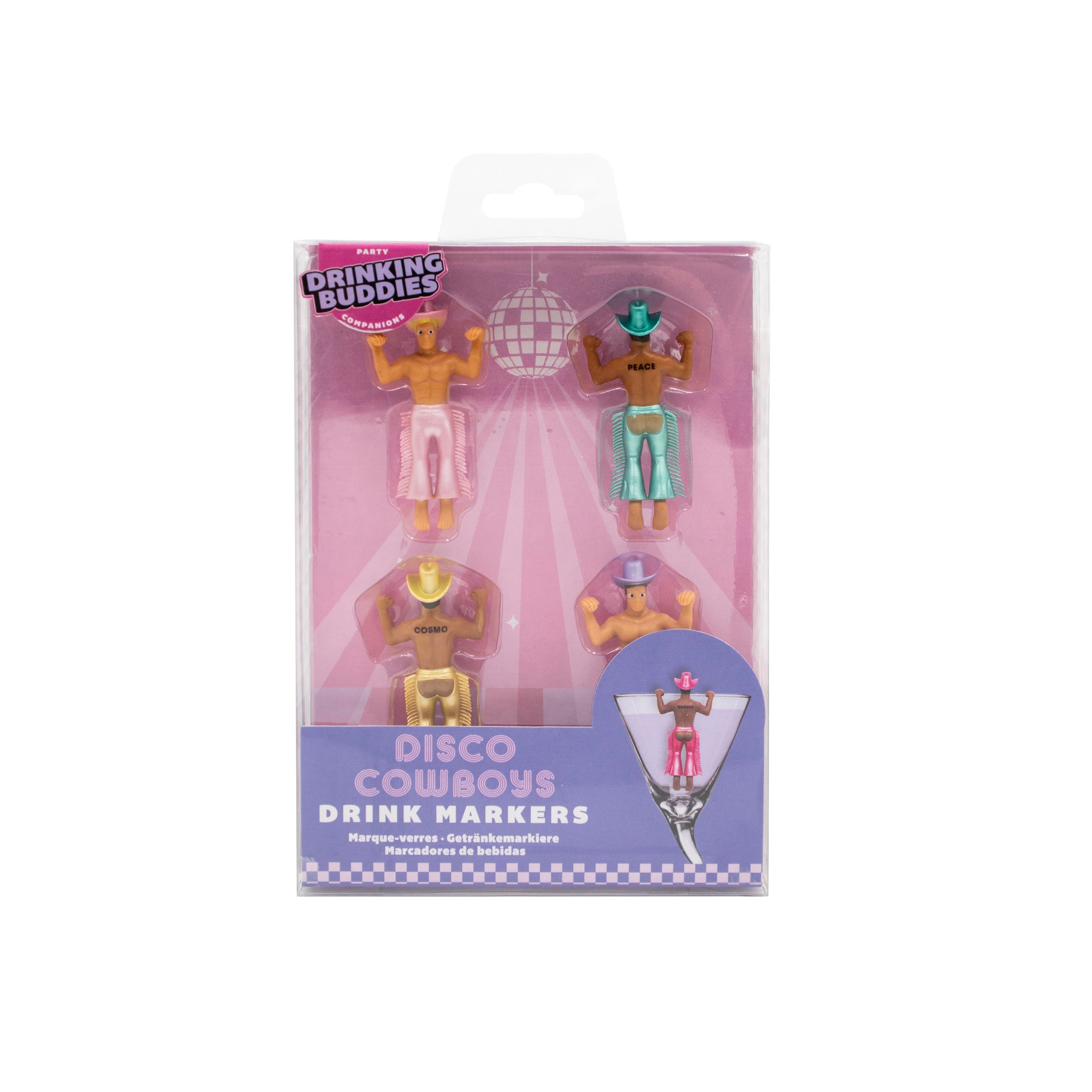 Drinking Buddies Disco Cowboy Drink Markers 4 Piece Set