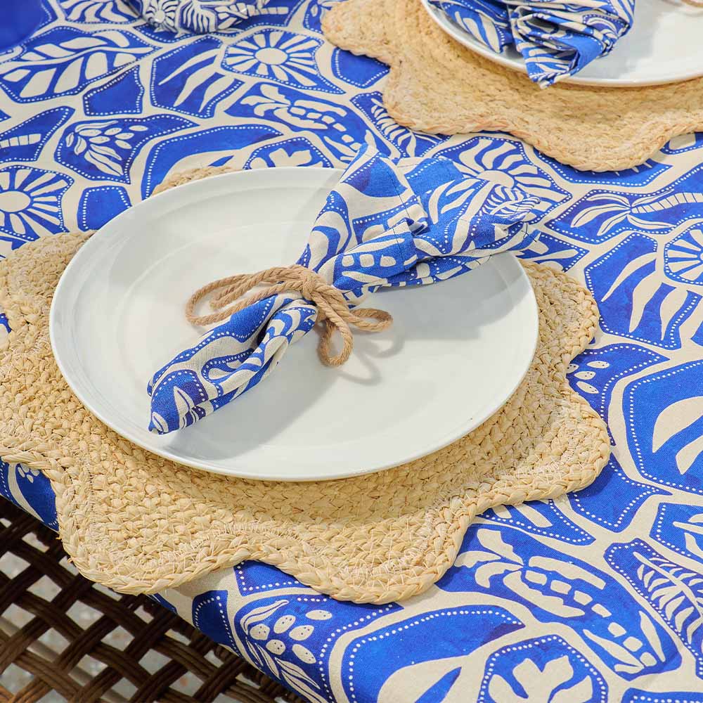 Annabel Trends Linen Cotton Napkin Set Blue Oasis