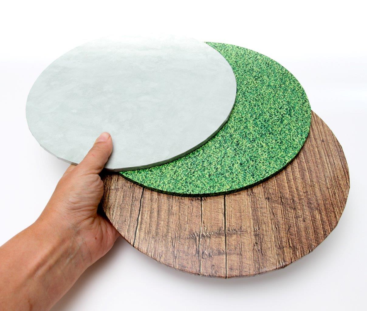 Bake Group Food Presentation Board Round Grass 10in