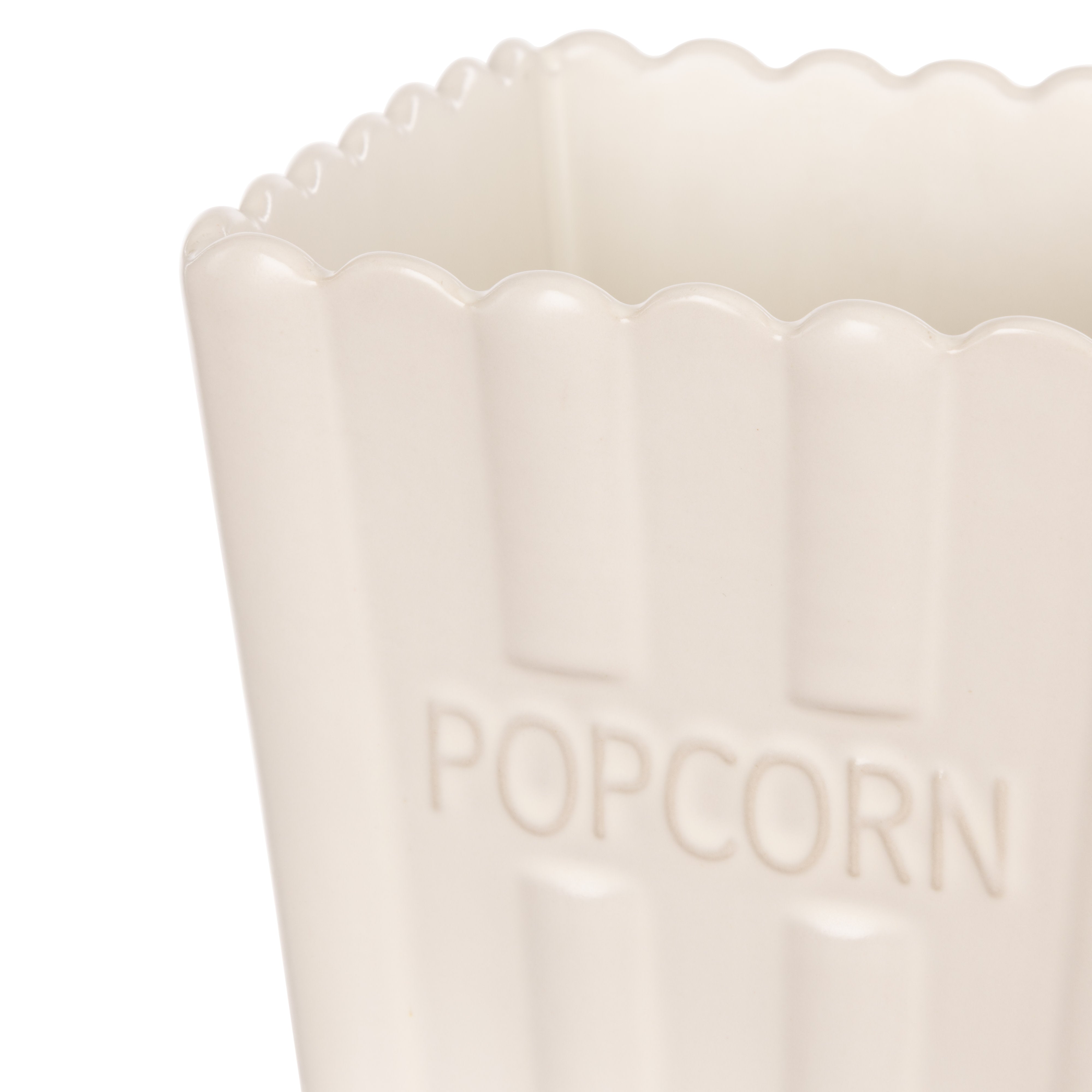 Davis & Waddell Peggy Small Stoneware Popcorn Bowls 2 Piece Set Off White
