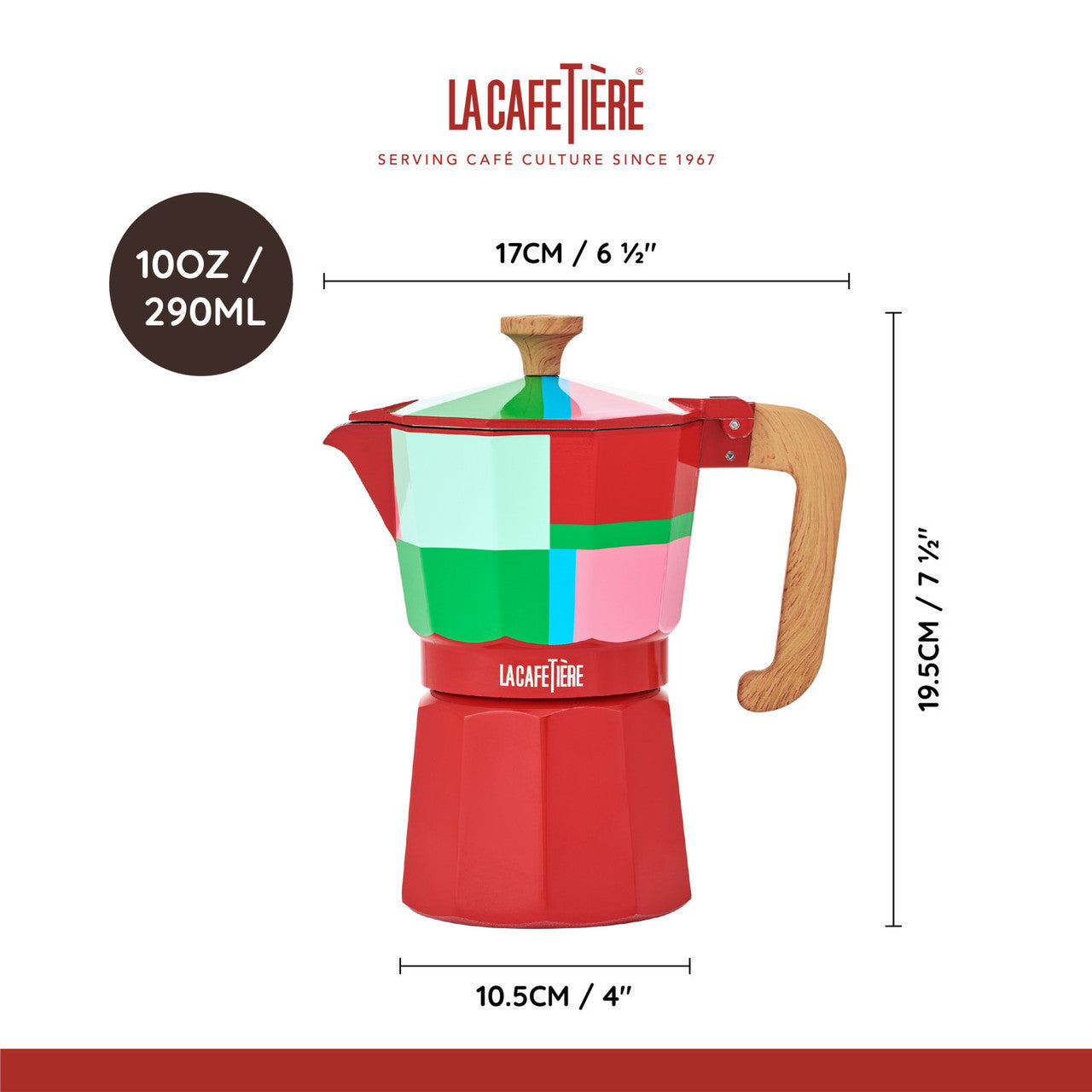 La Cafetière Venice Aluminium Espresso Maker 6 Cup / 290ml (Utopian Lines)