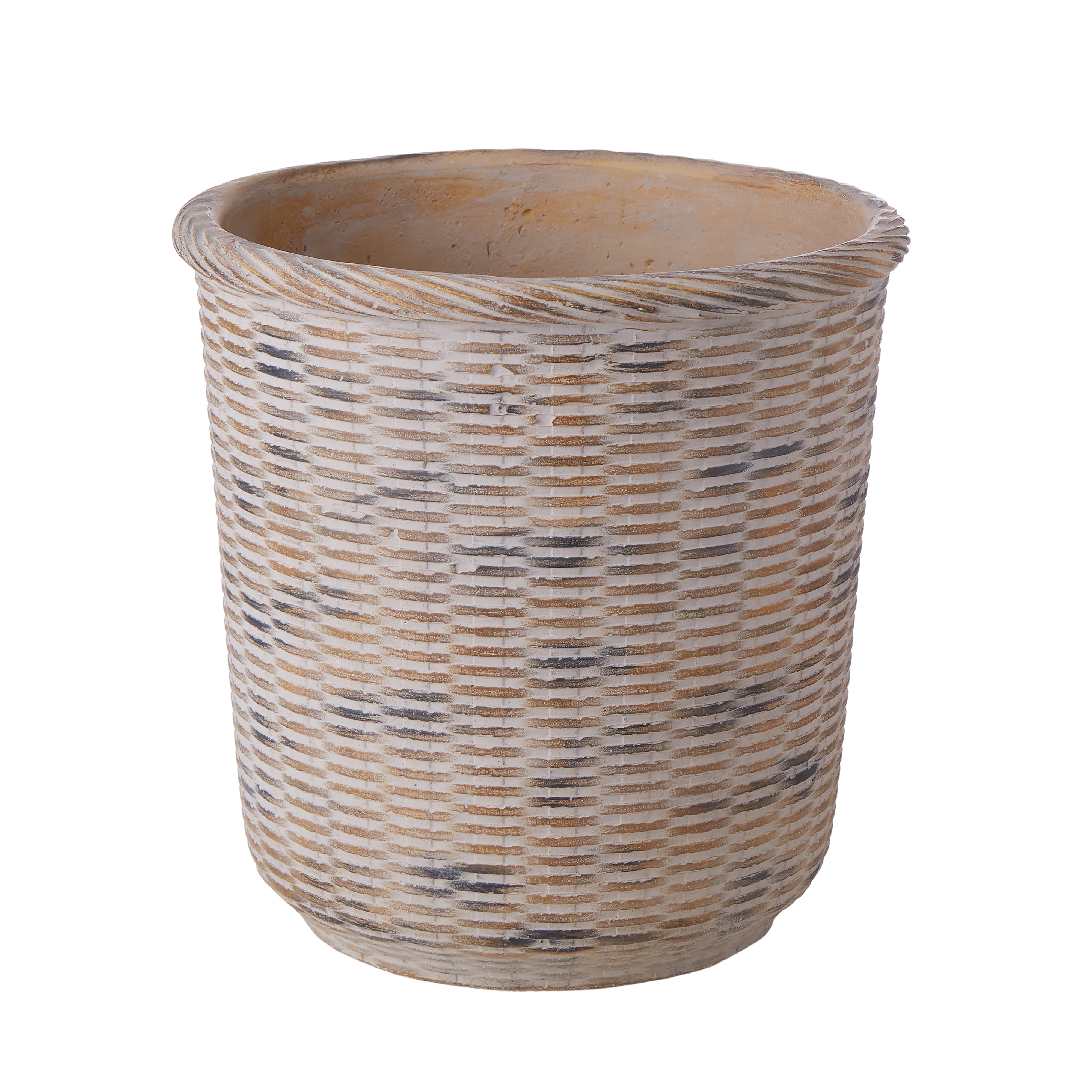 Rogue Cement Round Weave Vessel 27 x 27cm