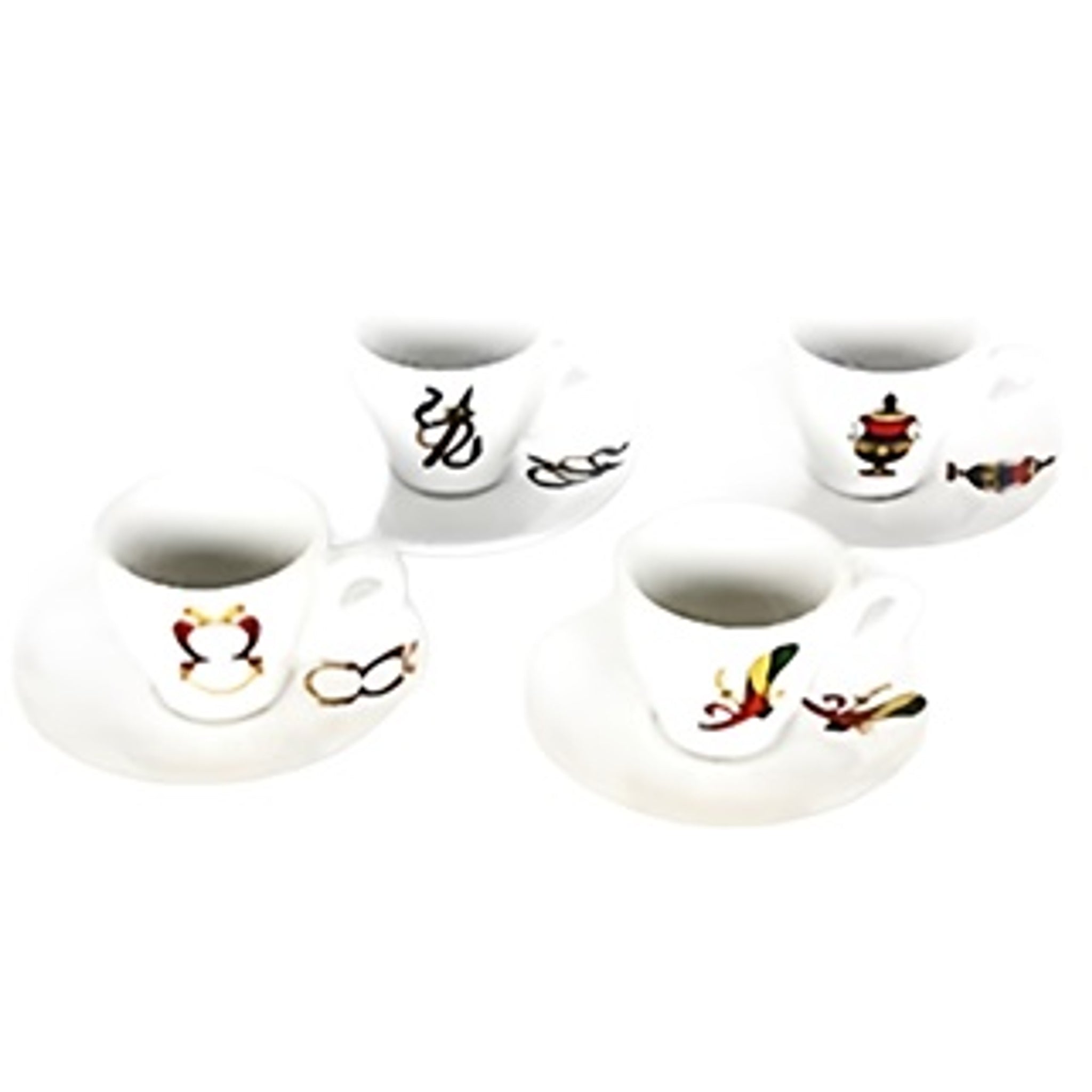 Incasa Briscola Scopa Espresso Cups and Saucers 90ml 4 Piece