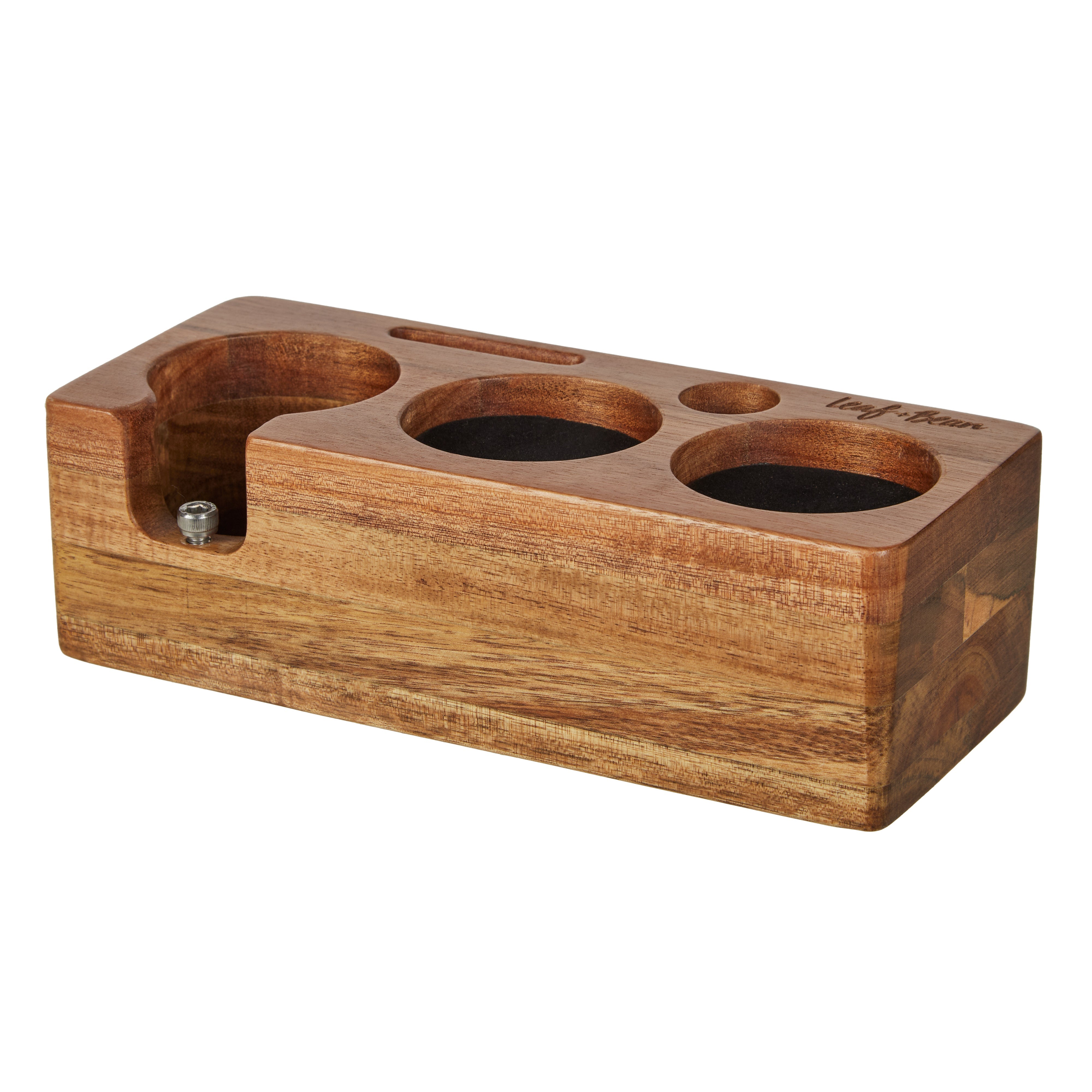 Leaf & Bean Espresso Tamper Station Acacia Wood Brown