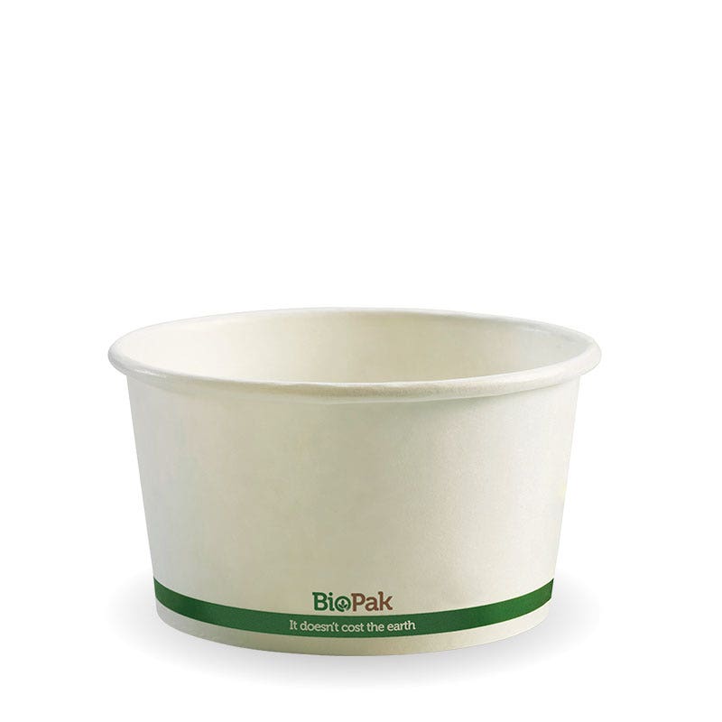 BioPak 430ml / 12oz White BioBowl
