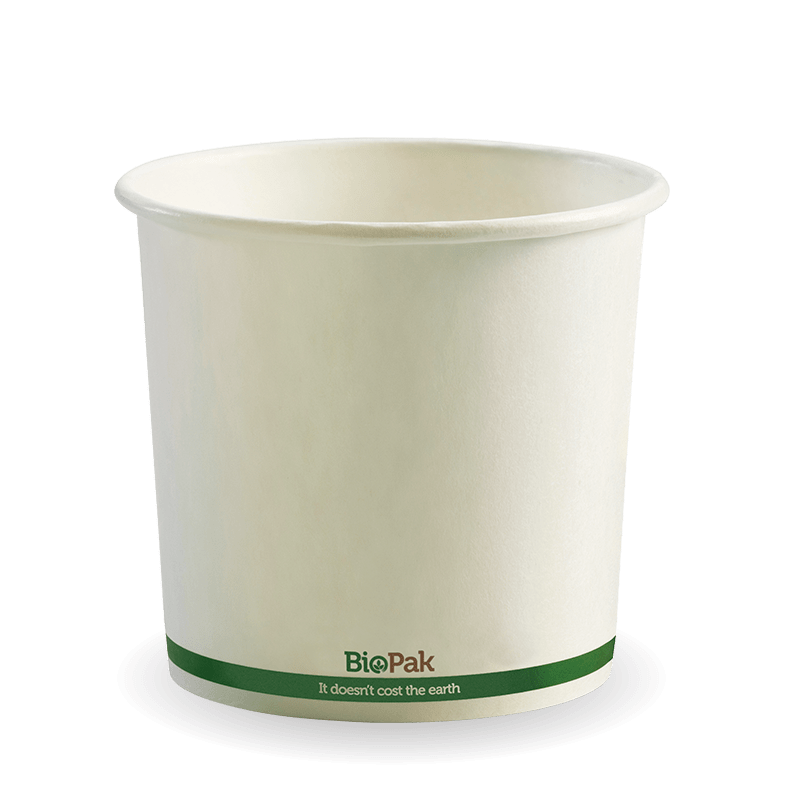 BioPak 740ml / 24oz White BioBowl