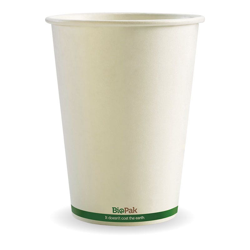 BioPak 950ml / 32oz White BioBowl