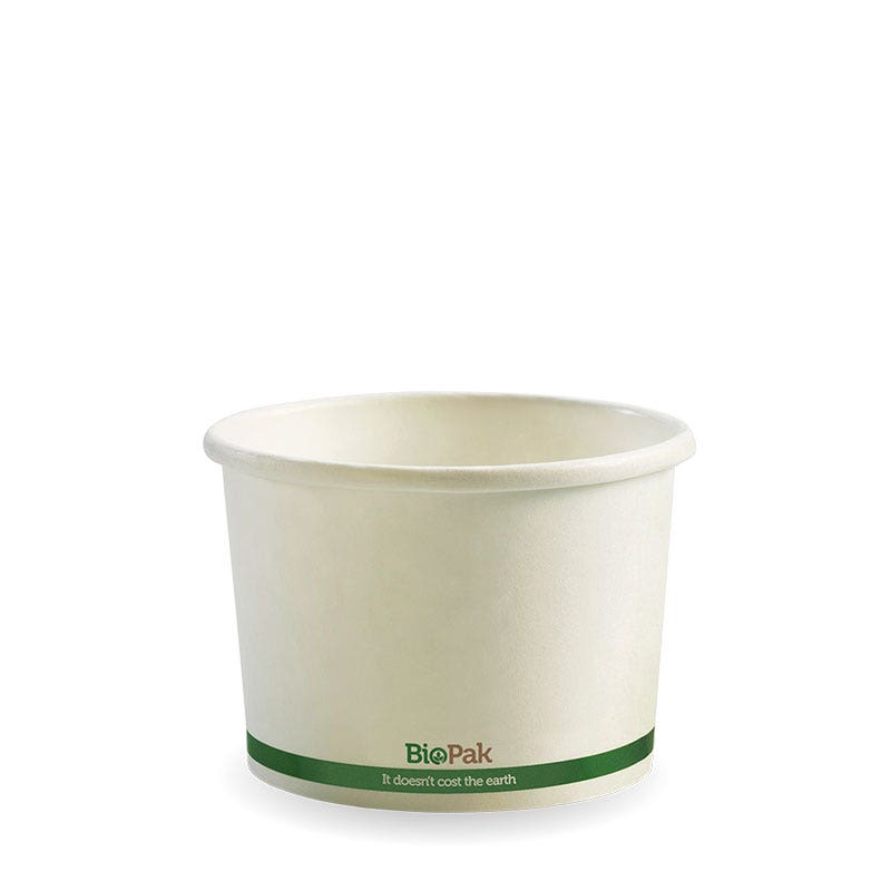 BioPak 250ml / 8oz White BioBowl
