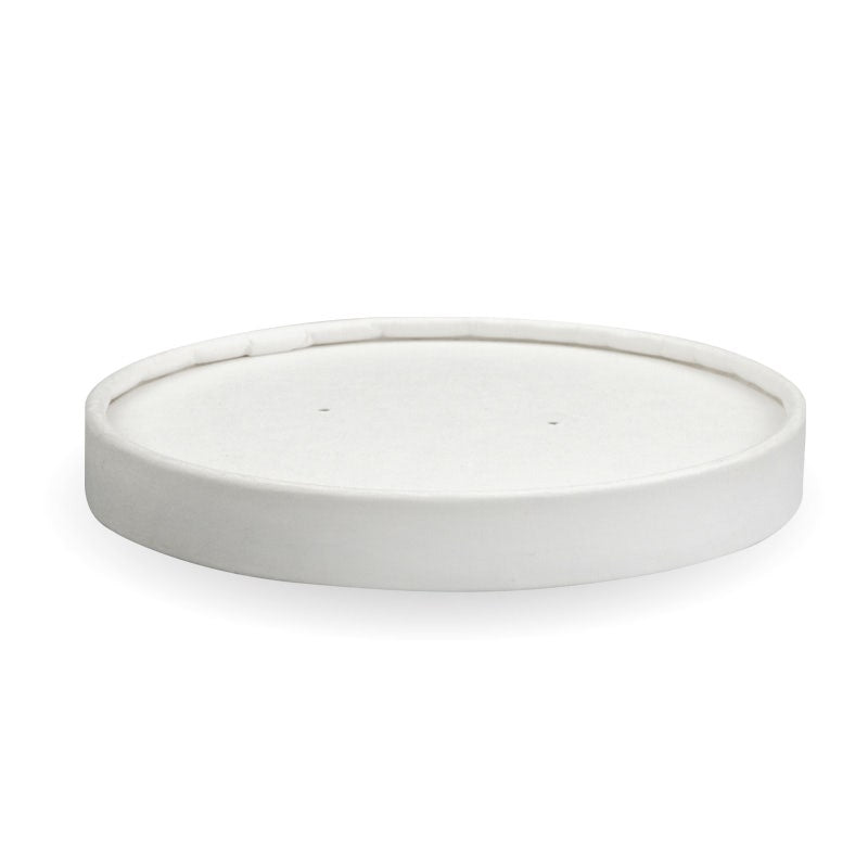 BioPak 430-950ml / 12-32oz White Paper BioBowl Lid