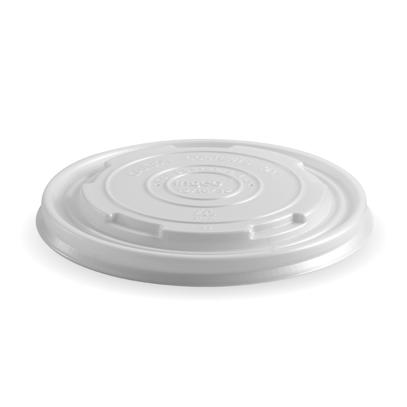 BioPak 430-950ml / 12-32oz White PLA BioBowl Lid