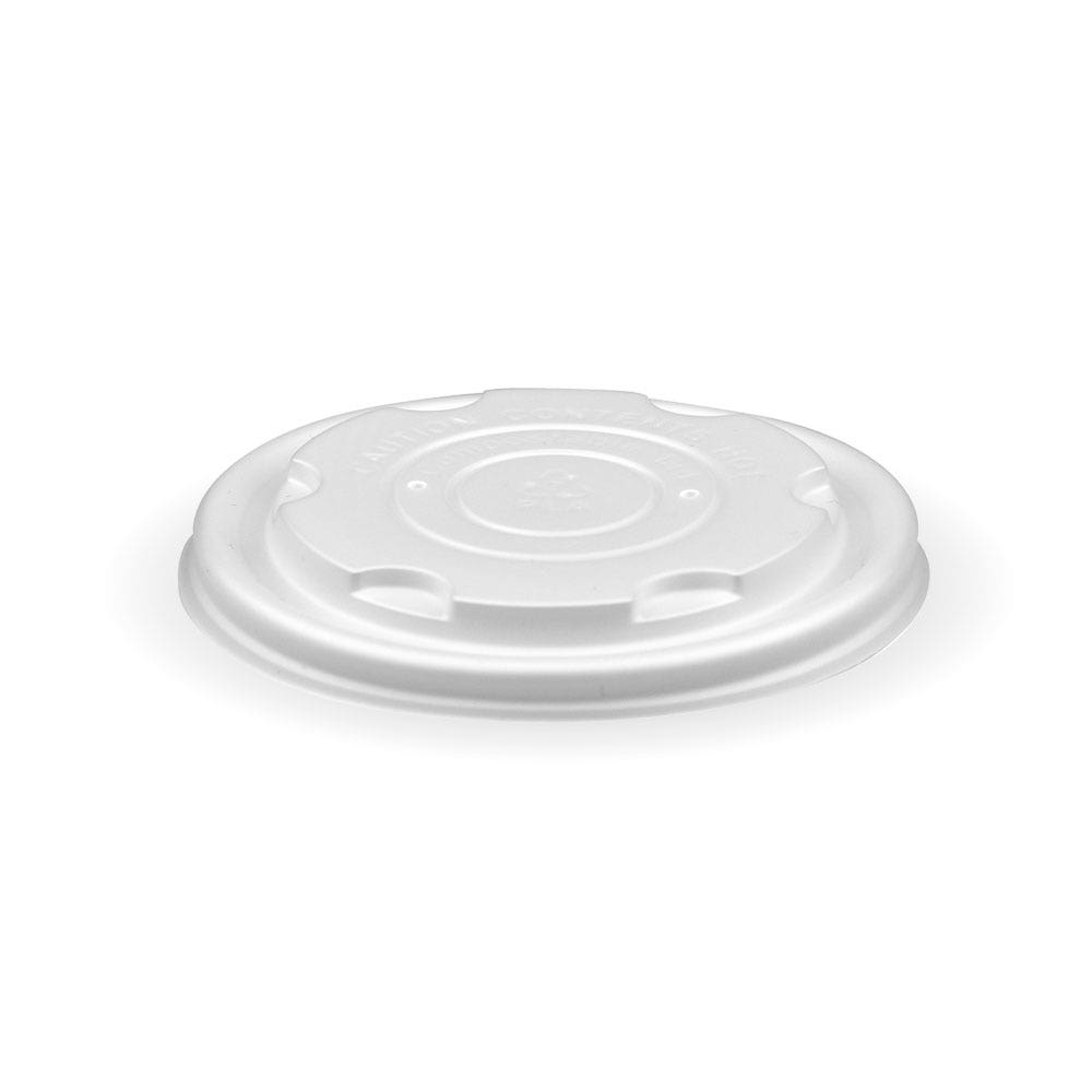 BioPak 250ml / 8oz White PLA BioBowl Lid