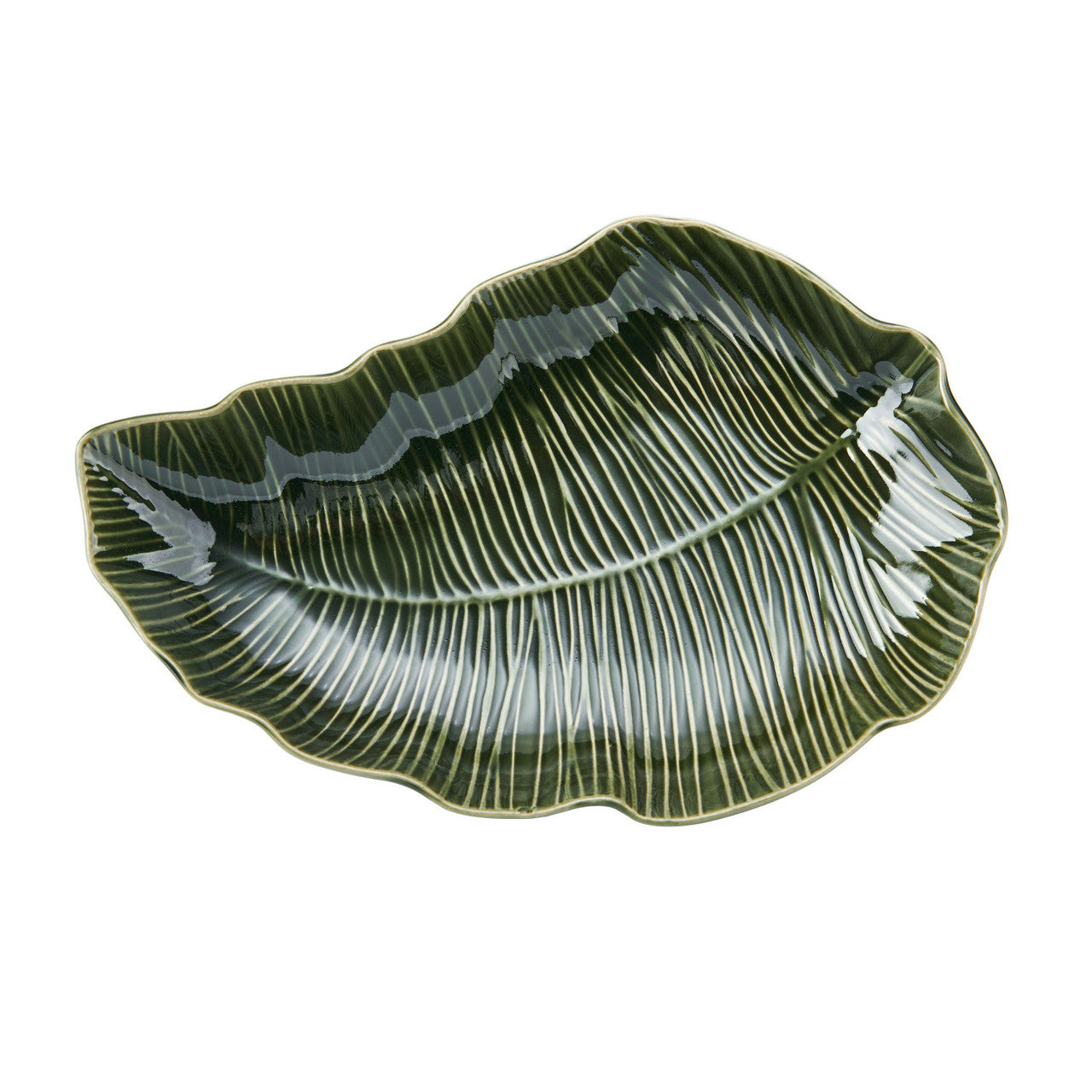 Mikasa Jardin Stoneware Leaf Serving Dish 30cm (Green)