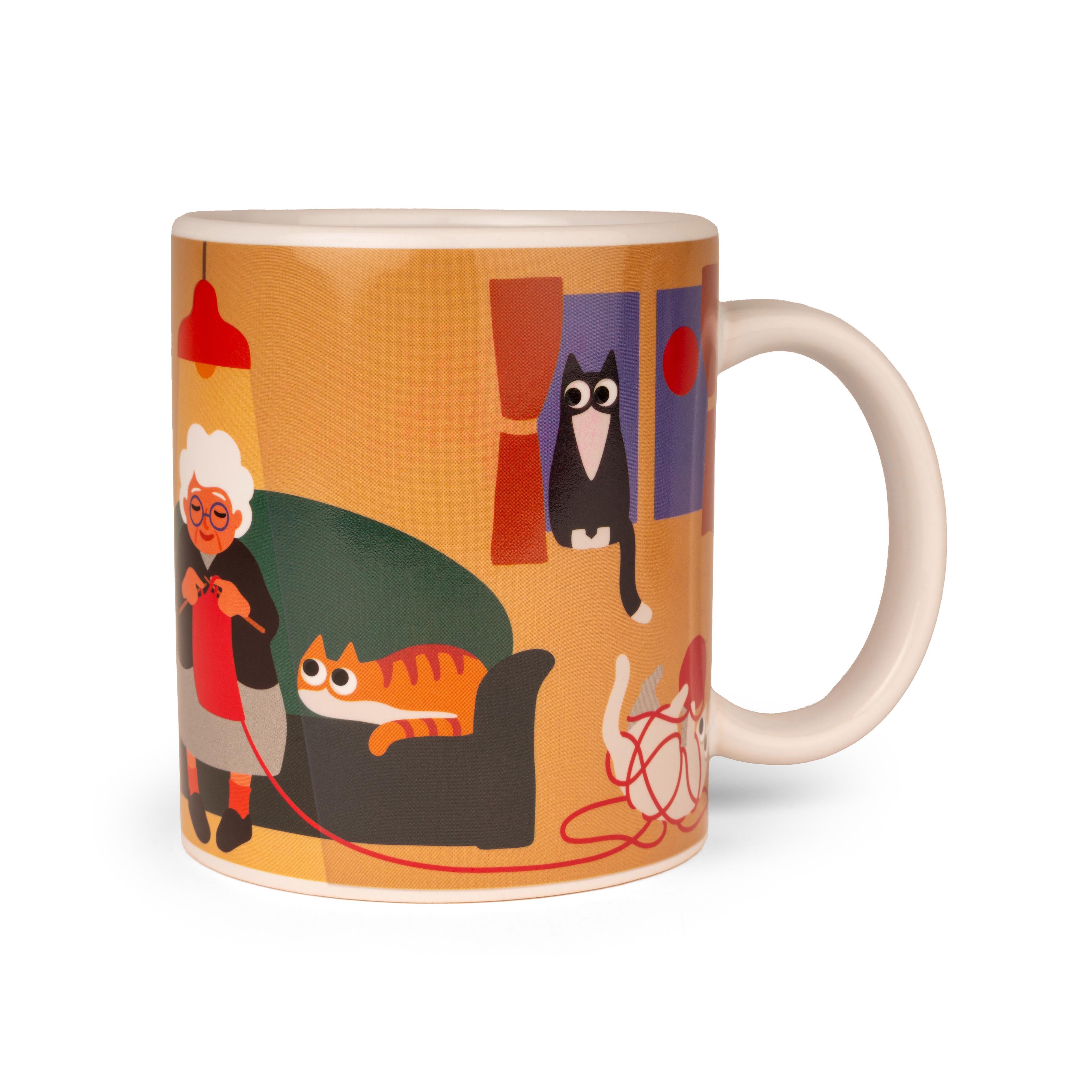 Kikkerland Cat Lady Morph Mug Multi-Coloured