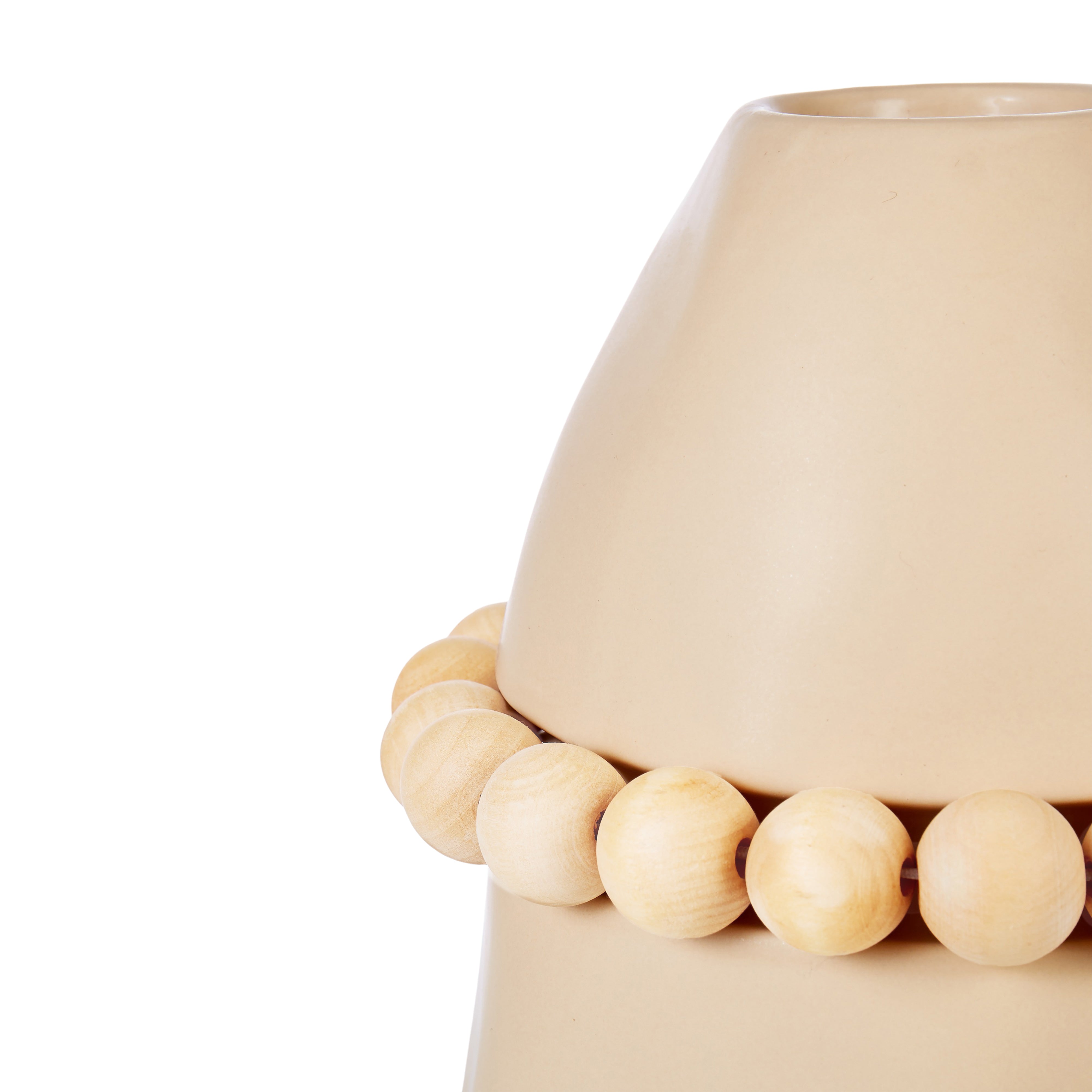 Amalfi Lea Ceramic Vase With Wood Cream