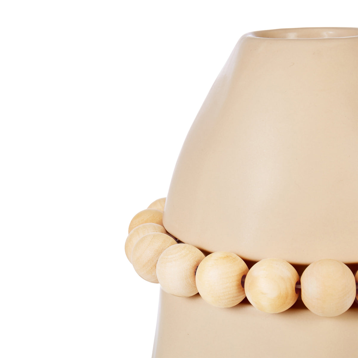 Amalfi Lea Ceramic Vase With Wood Cream