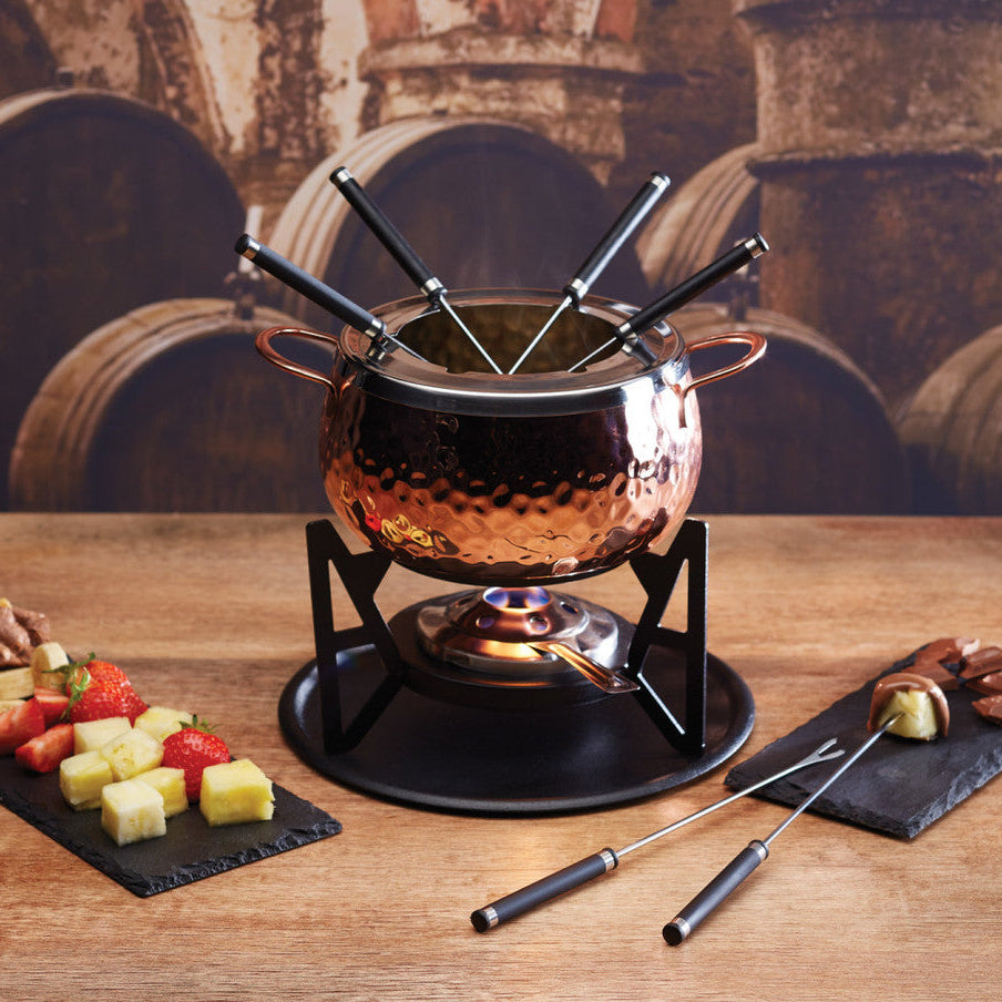 Artesà Copper Finish Fondue Set