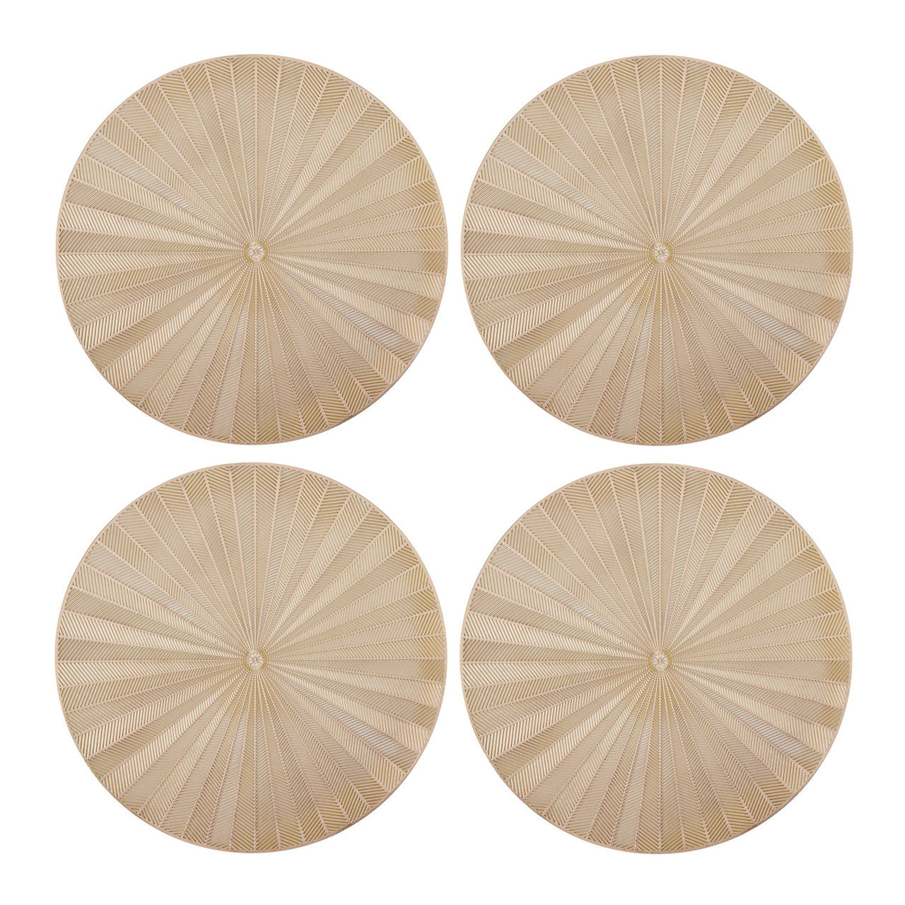Mikasa PU Round Placemat Set 4 Piece 38cm (Gold)