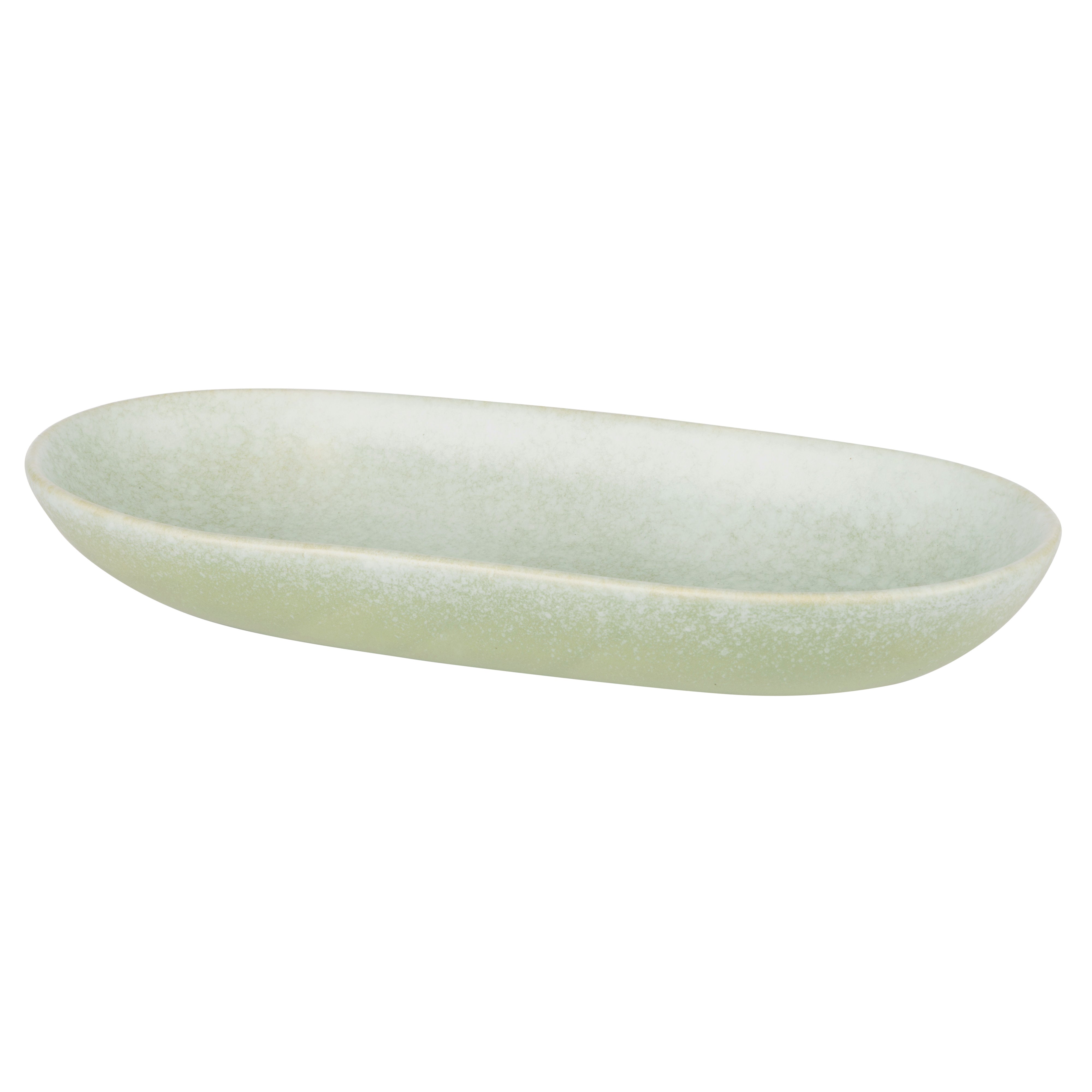 Davis & Waddell Greta Porcelain Oval Serving Plate Large Mint Green