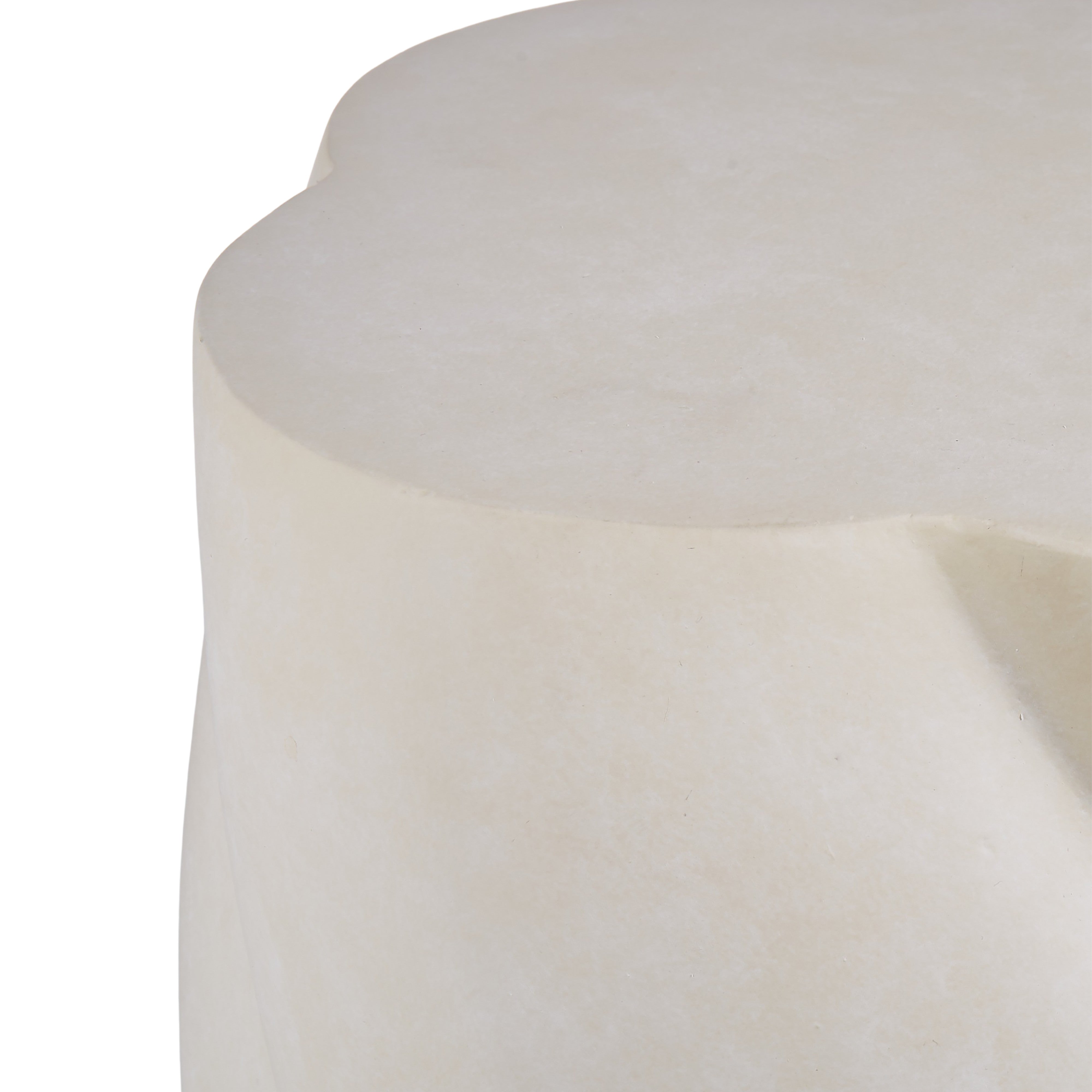 Amalfi Swirled Cement Stone Wash Side Table White