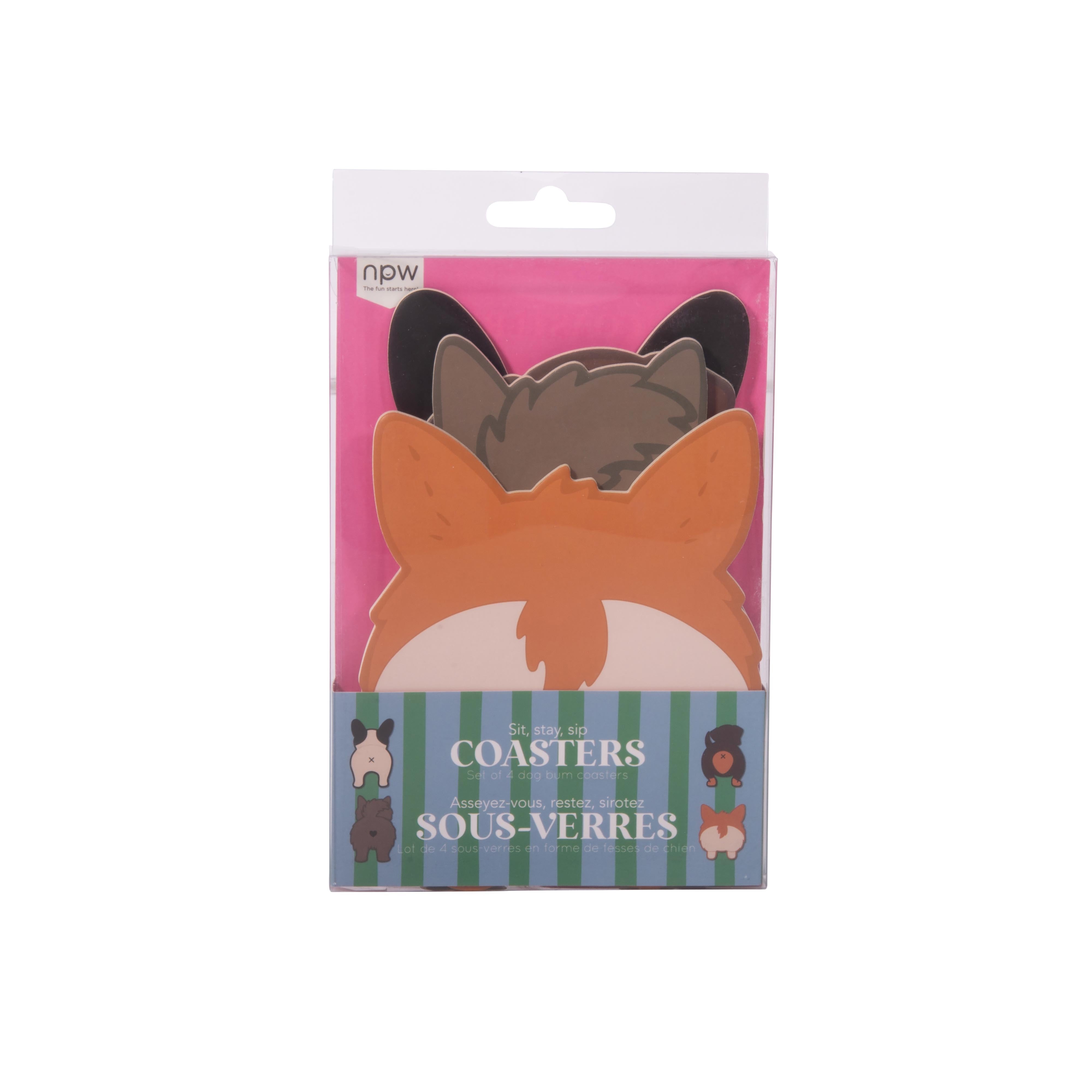 NPW Dog Bum Coasters 4 Piece Set