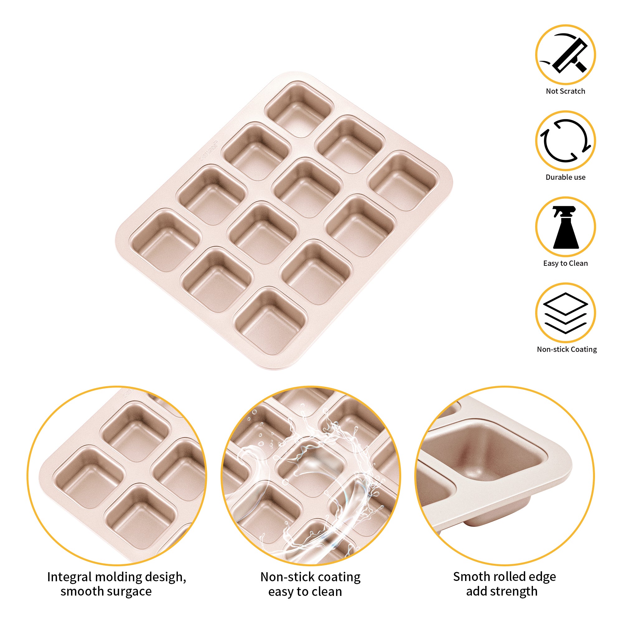 CHEFMADE Square Cake Pan 12 Cup (WK9149)