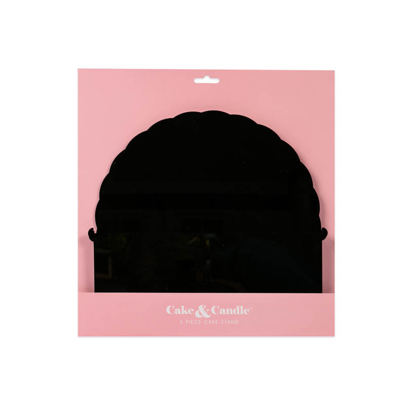 Cake & Candle Plateau Gateau Cake Stand Black 3 Piece