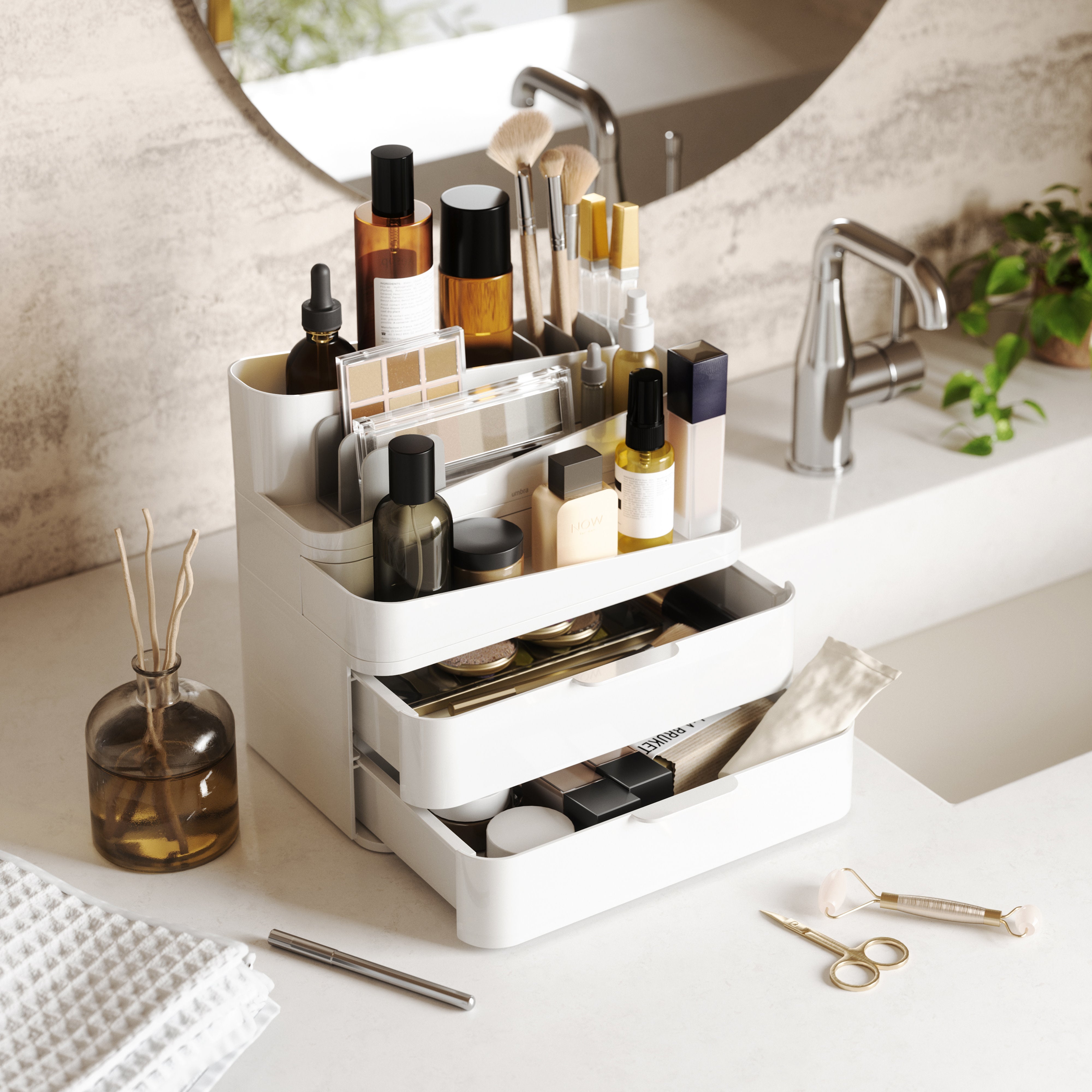 Umbra Glam Organiser Large White & Grey
