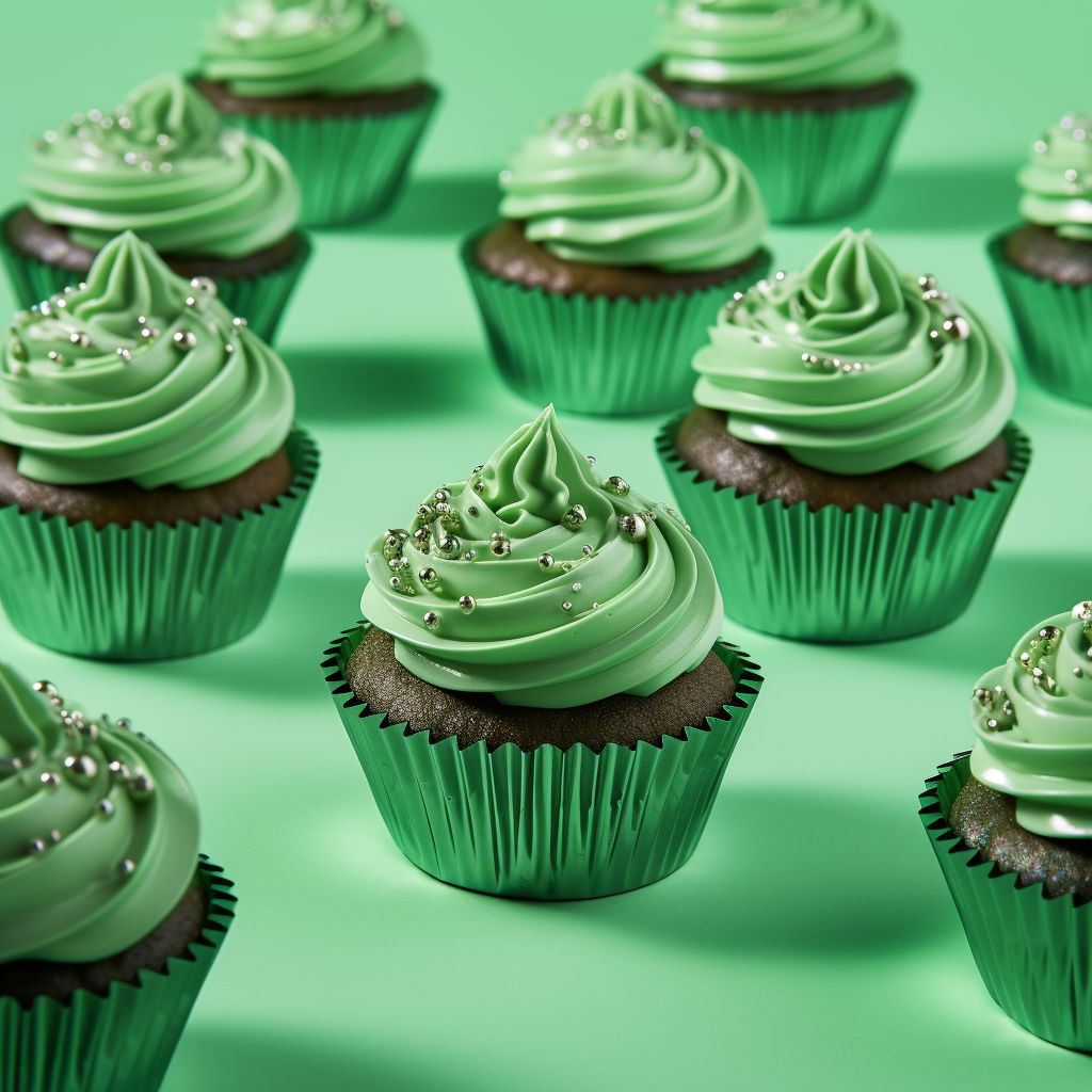 Papyrus Standard Foil Baking Cups Base Green 50mm 50 Pack