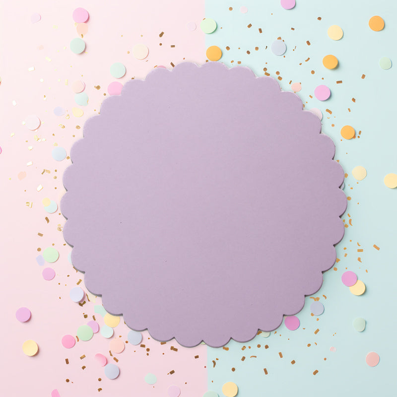 Papyrus Cake Board Scalloped Pastel Lilac 10in
