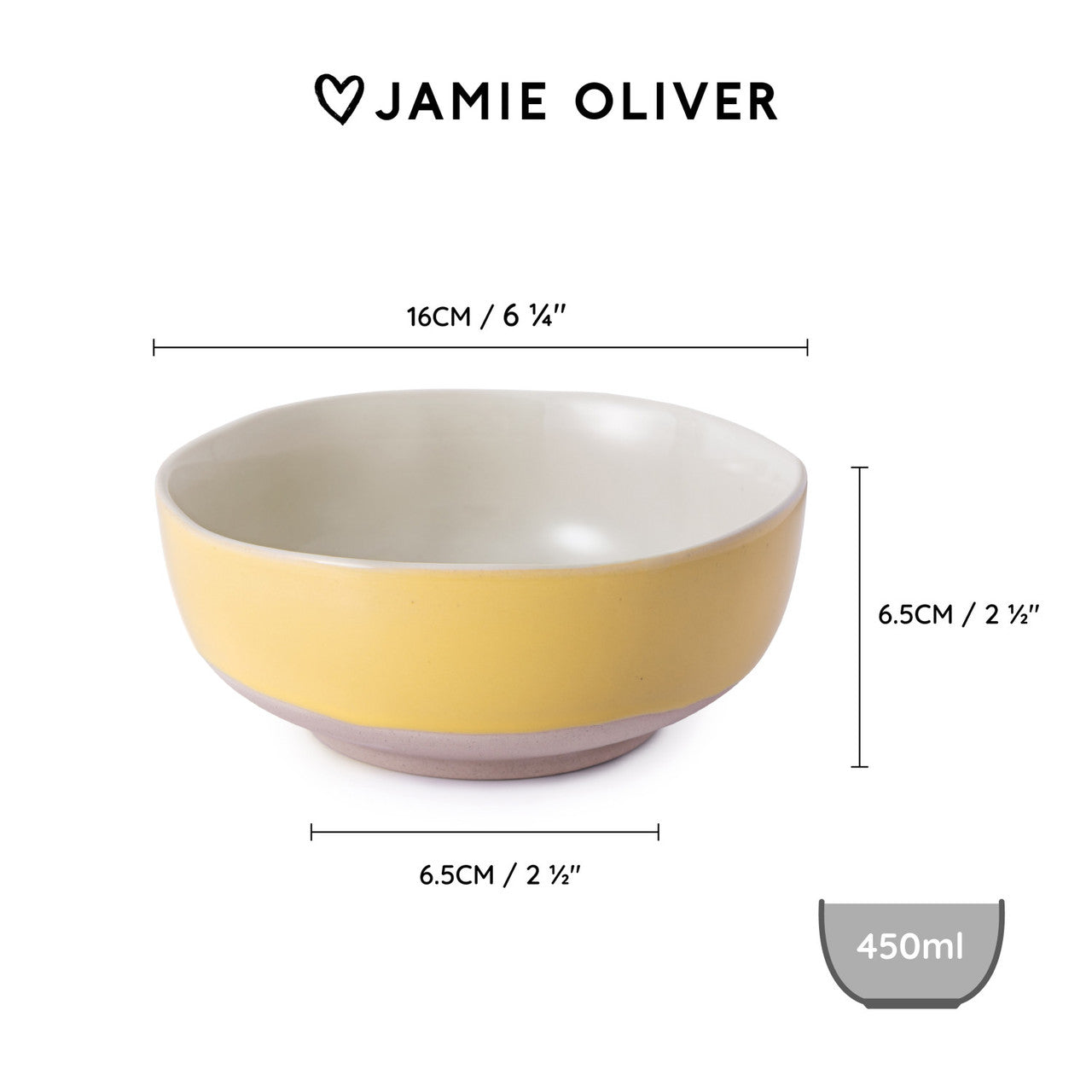 Jamie Oliver Big Love 16cm Brilliant Bowls Set of 4 Yellow
