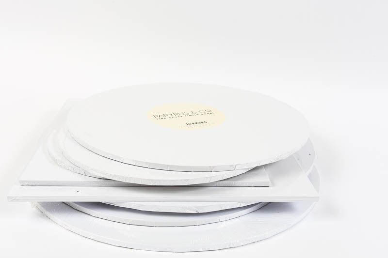 Papyrus Gloss Masonite Cake Board Round White 14in