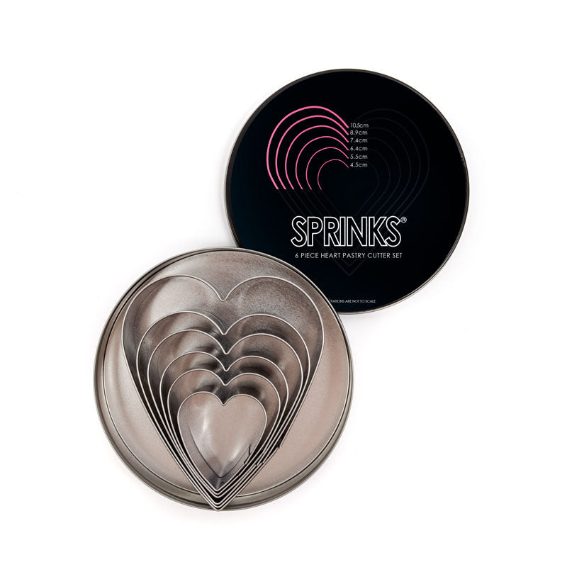Sprinks Heart Stainless Pastry Cutter Set 6 Piece