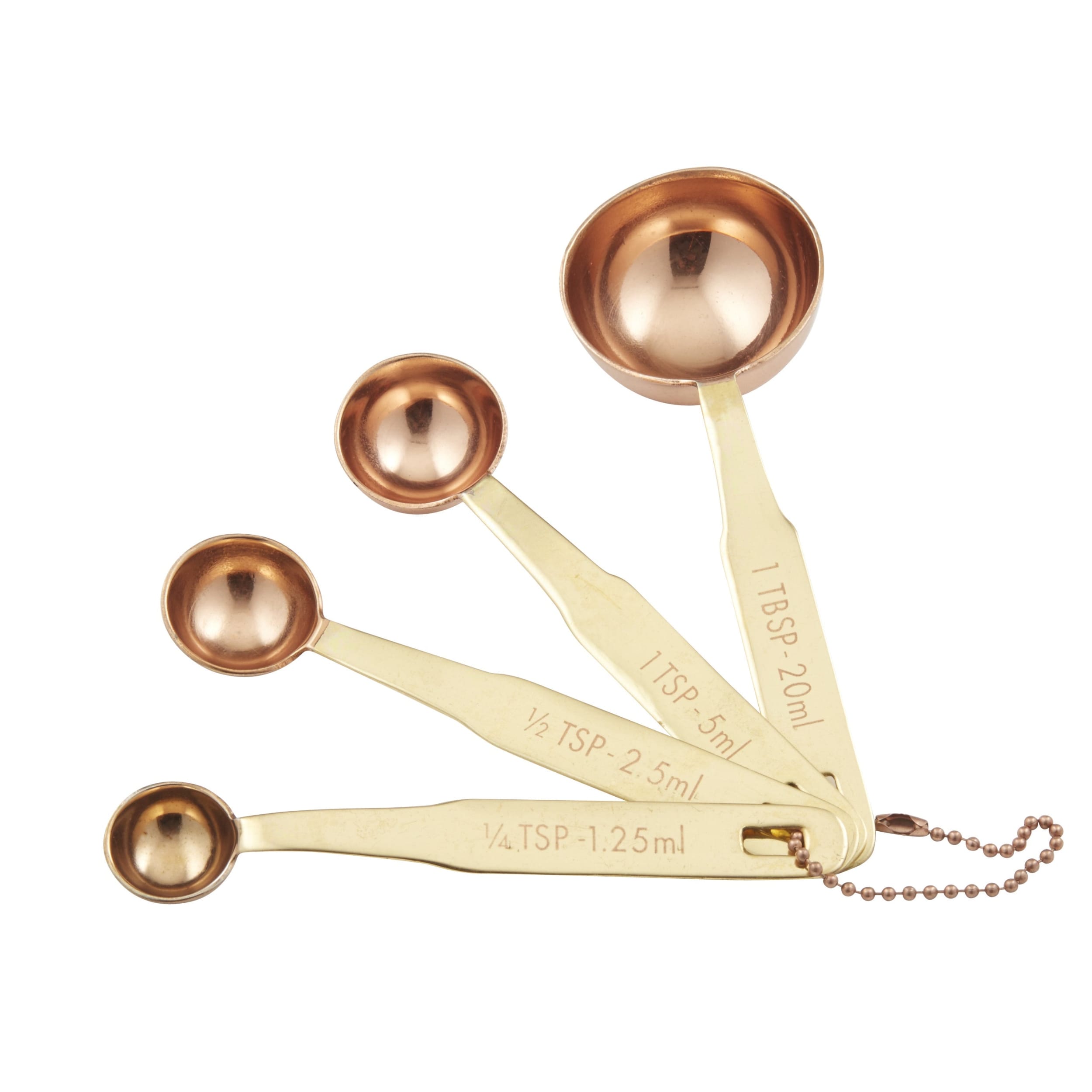 Academy Copper & Brass 4-Piece Measuring Spoon Set