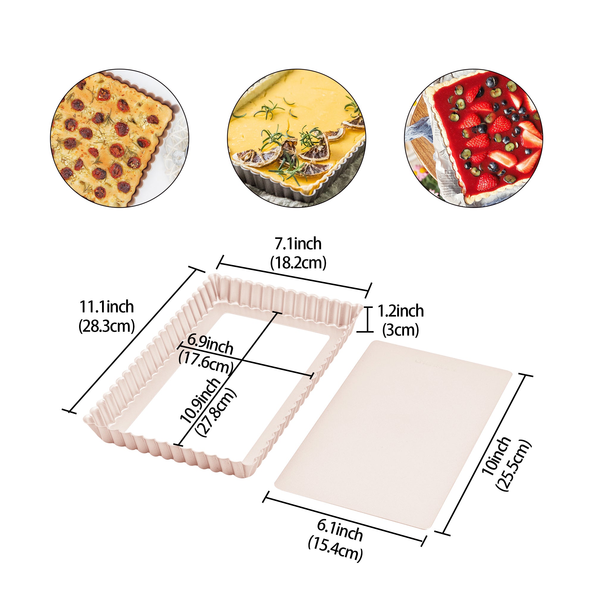 CHEFMADE Rectangular Tart Pan with Loose Base 28cm (WK9830)