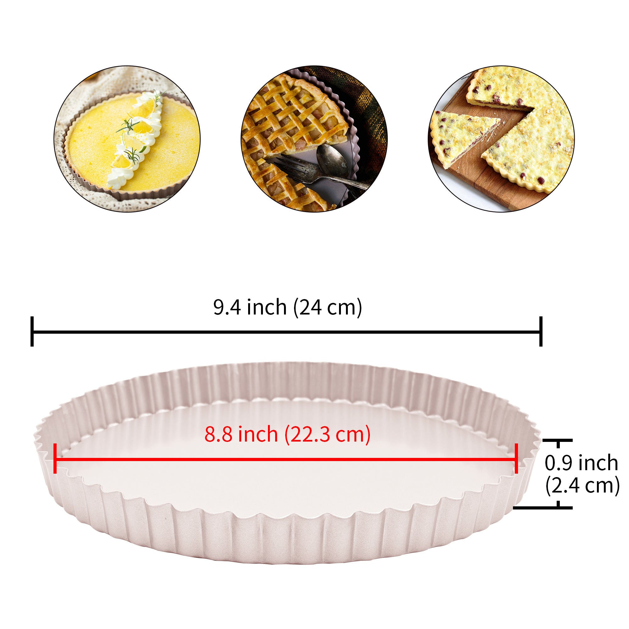 CHEFMADE Round Tart & Quiche Pan with Loose Base 24cm (WK9063)