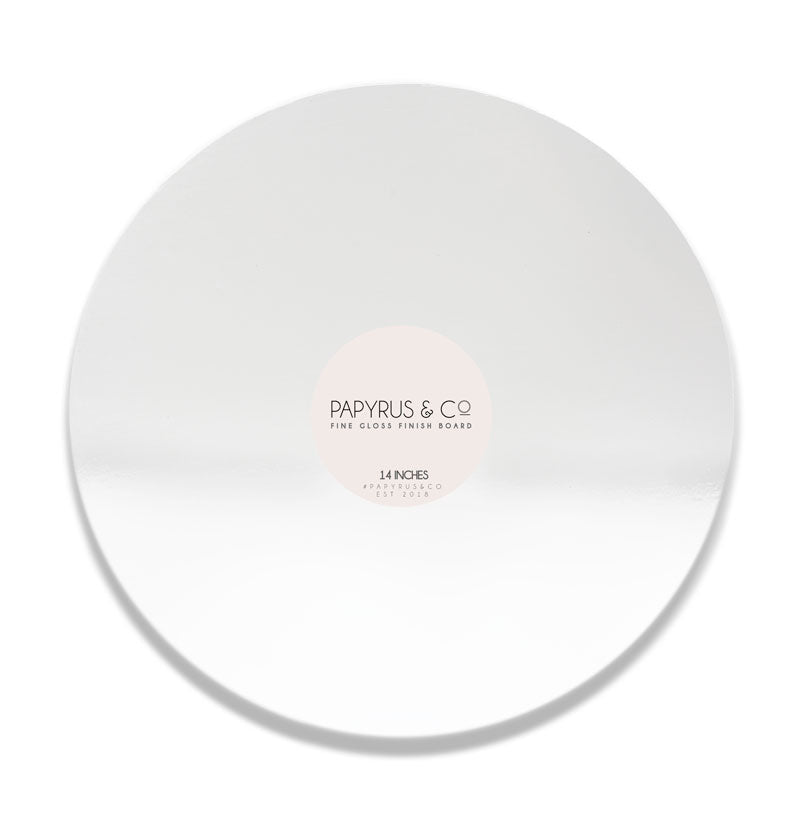 Papyrus Gloss Masonite Cake Board Round White 14in