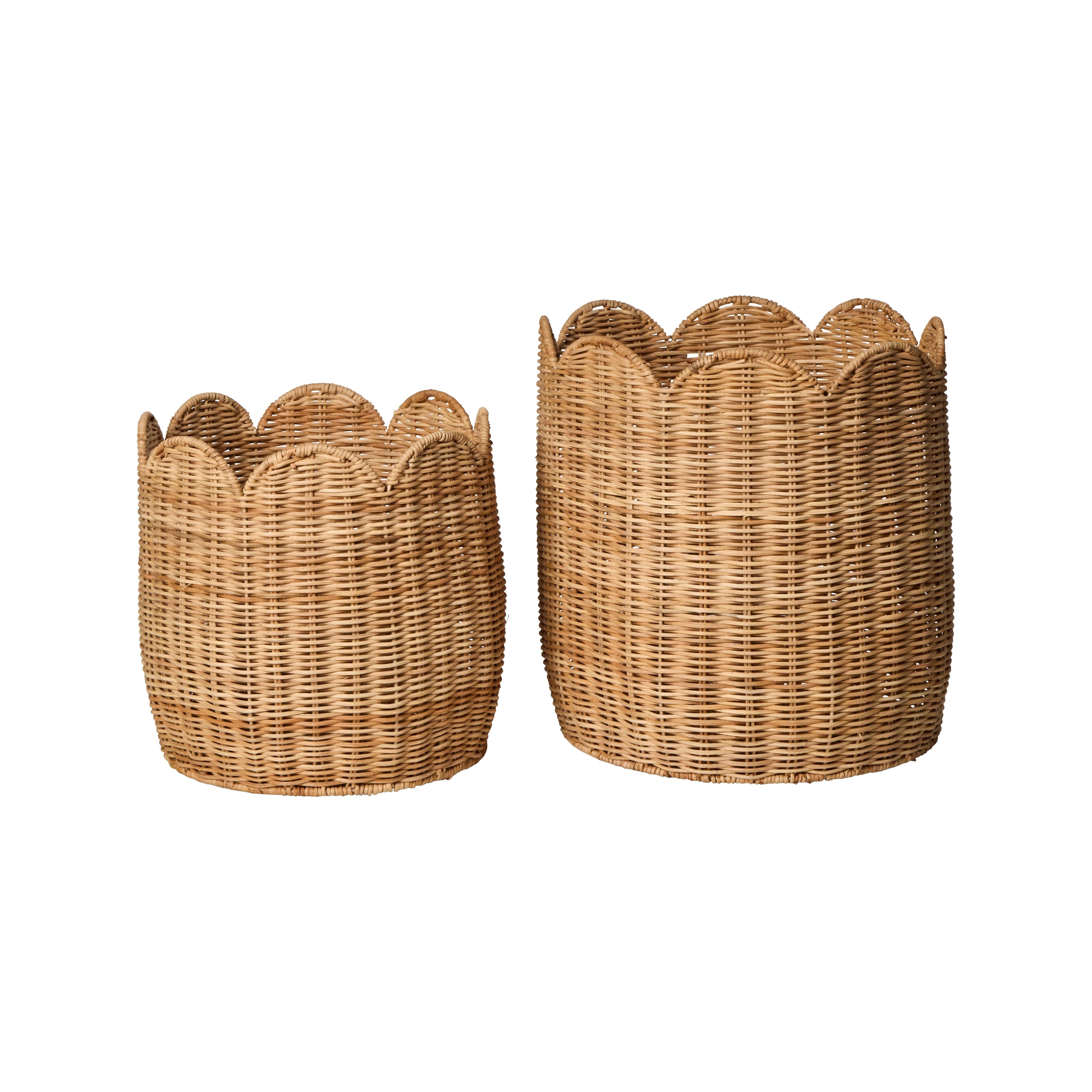 Amalfi Shelly Scallop Basket 2 Piece Set Natural